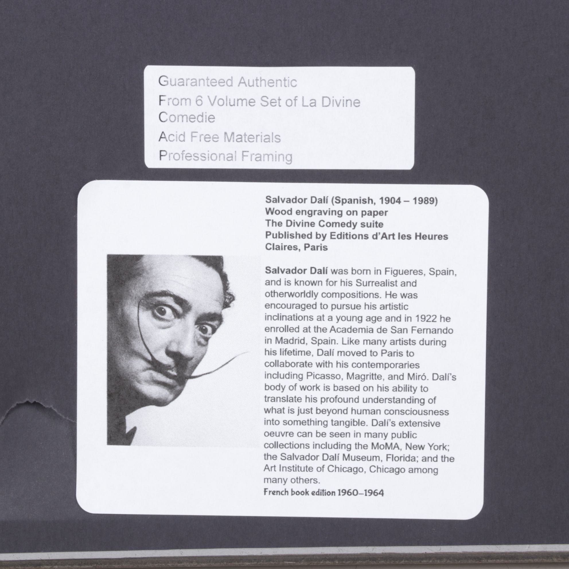 Salvador Dalí Wood Engraving "Charon et le passage de l'Acheron," 1960–1964