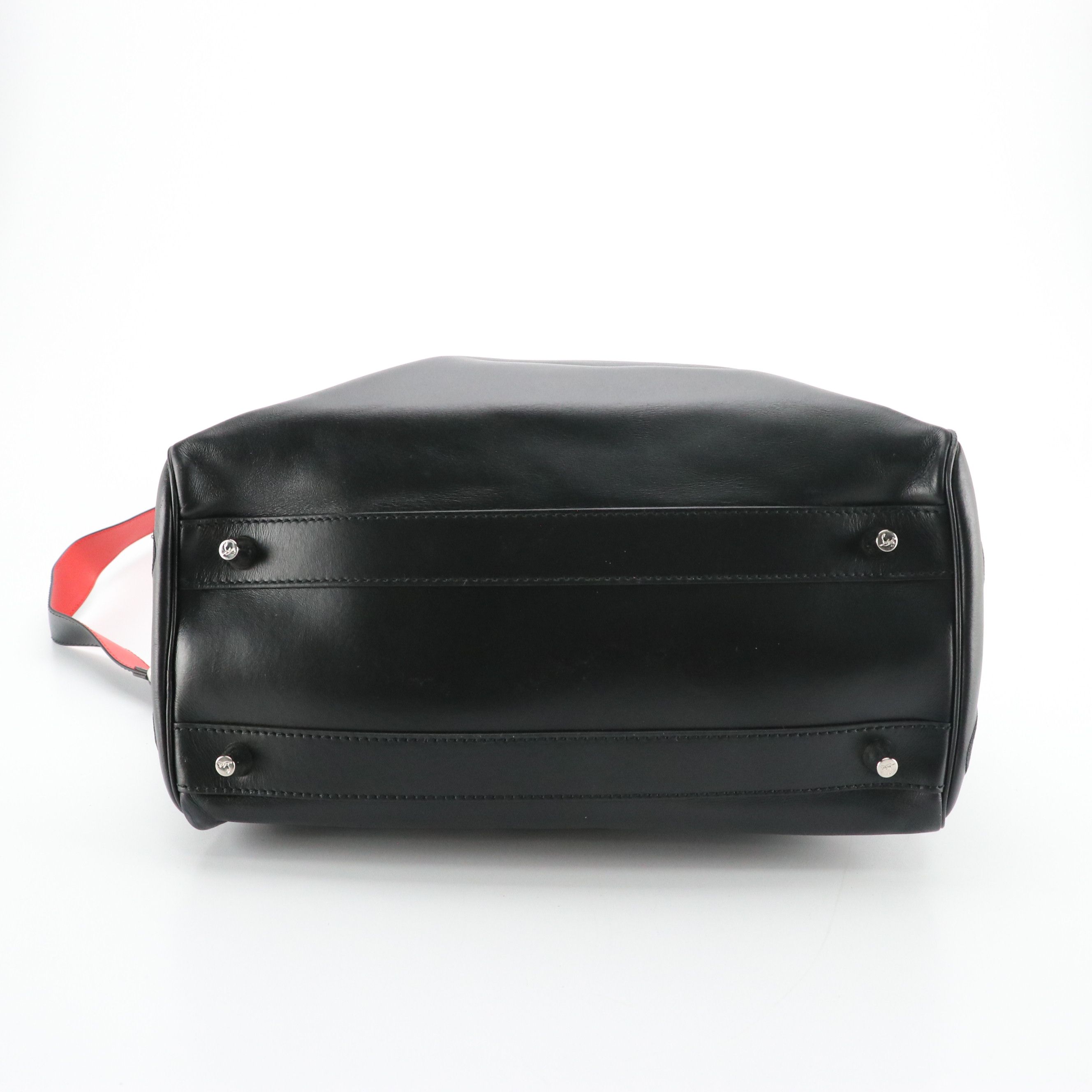 Christian Louboutin Embroidered Black Leather Two-Way Tote Bag