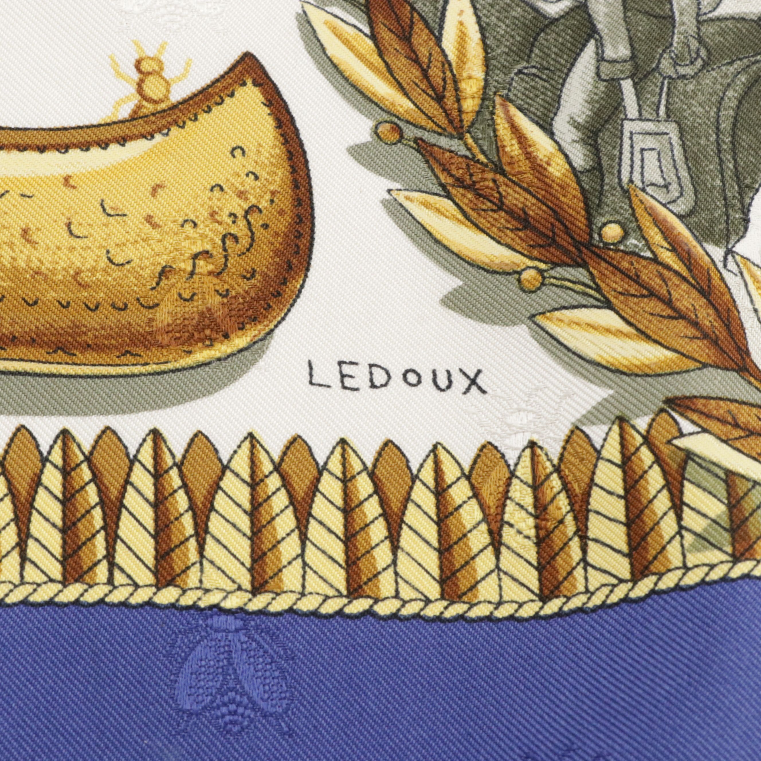 Hermès "Napoléon" Scarf 90 in Silk Bee Jacquard with Gift Box