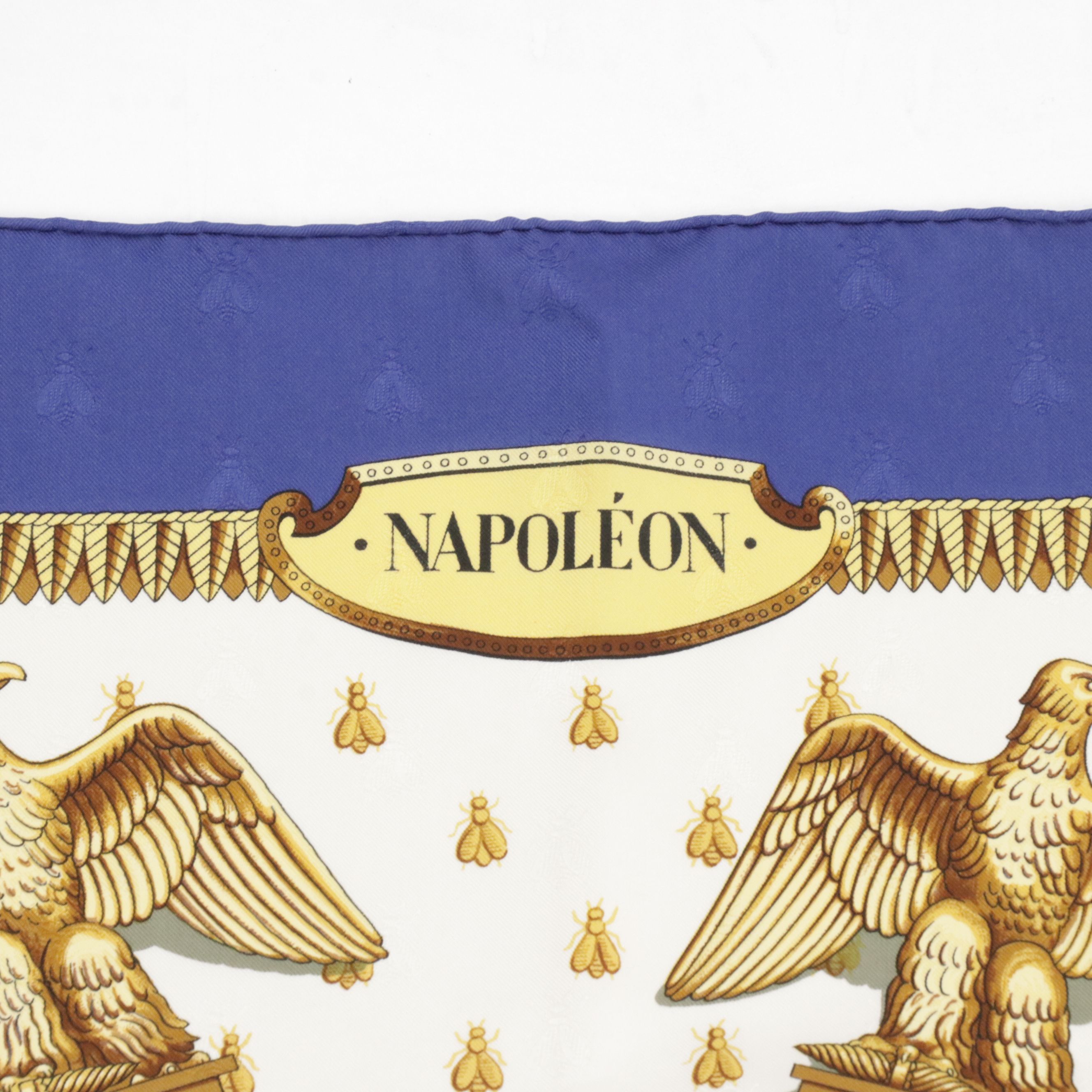 Hermès "Napoléon" Scarf 90 in Silk Bee Jacquard with Gift Box