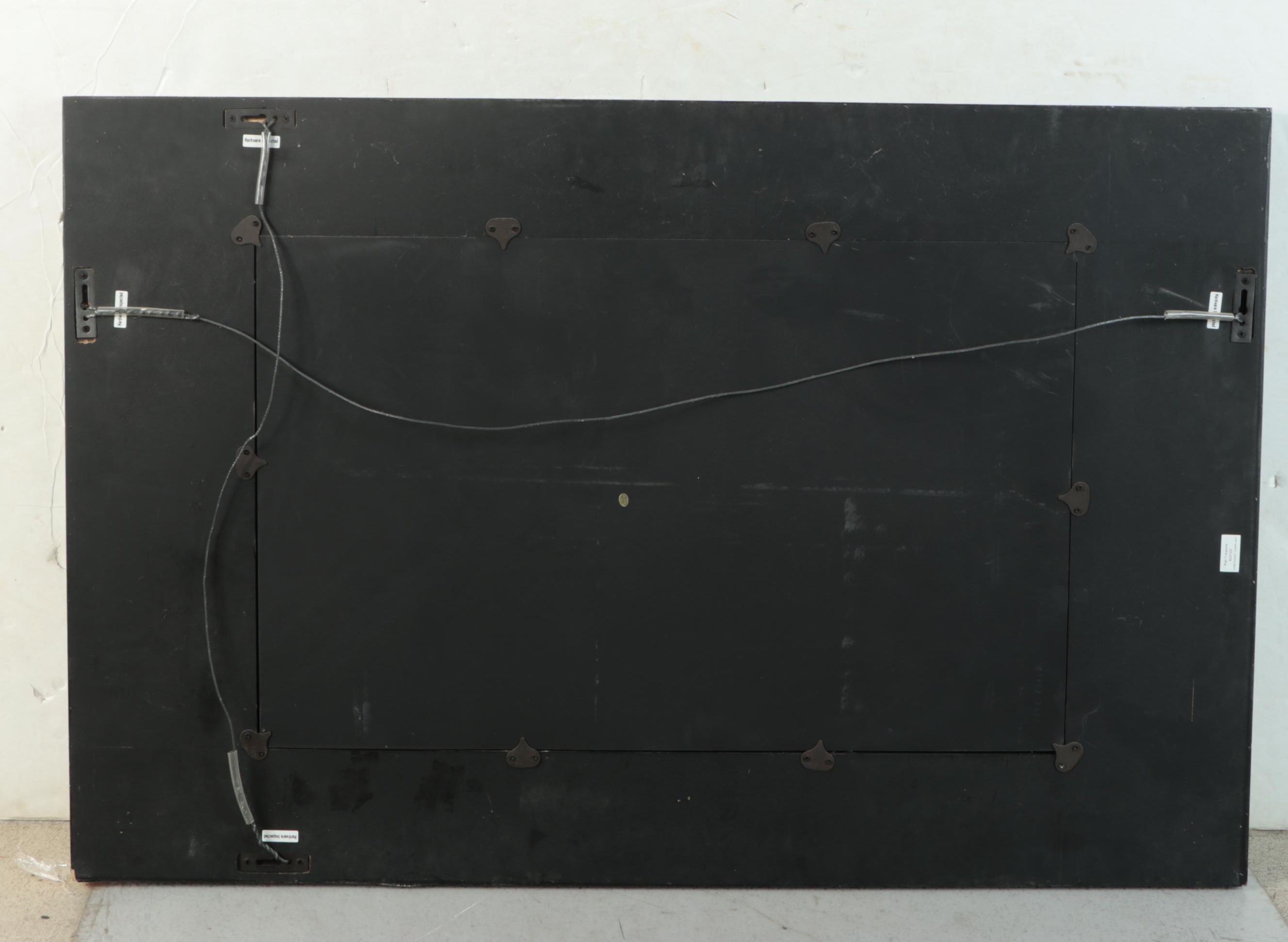 Contemporary Silvered Wood Frame Rectangular Wall Mirror