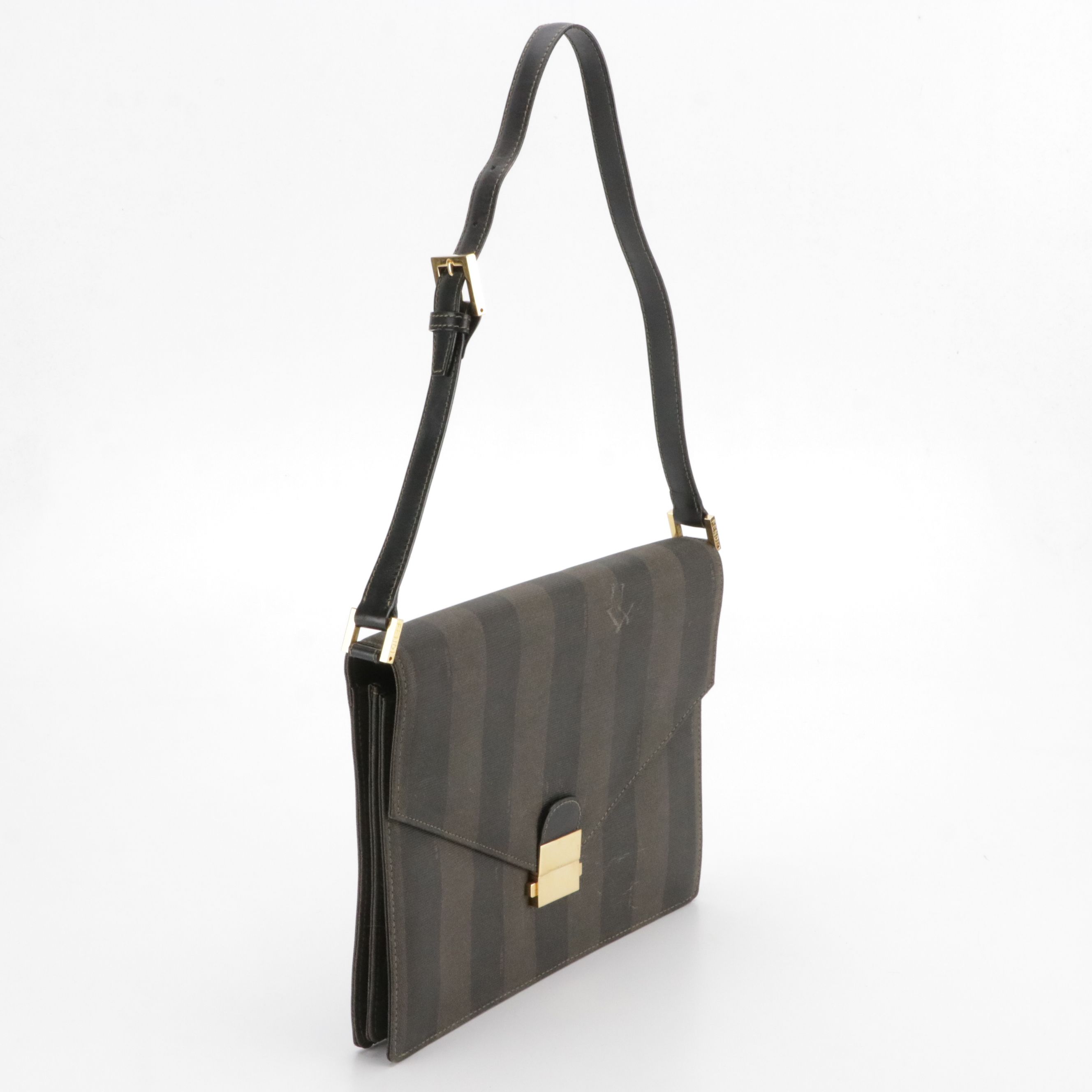 Fendi Envelope Flap Shoulder Bag in Pequin Canvas