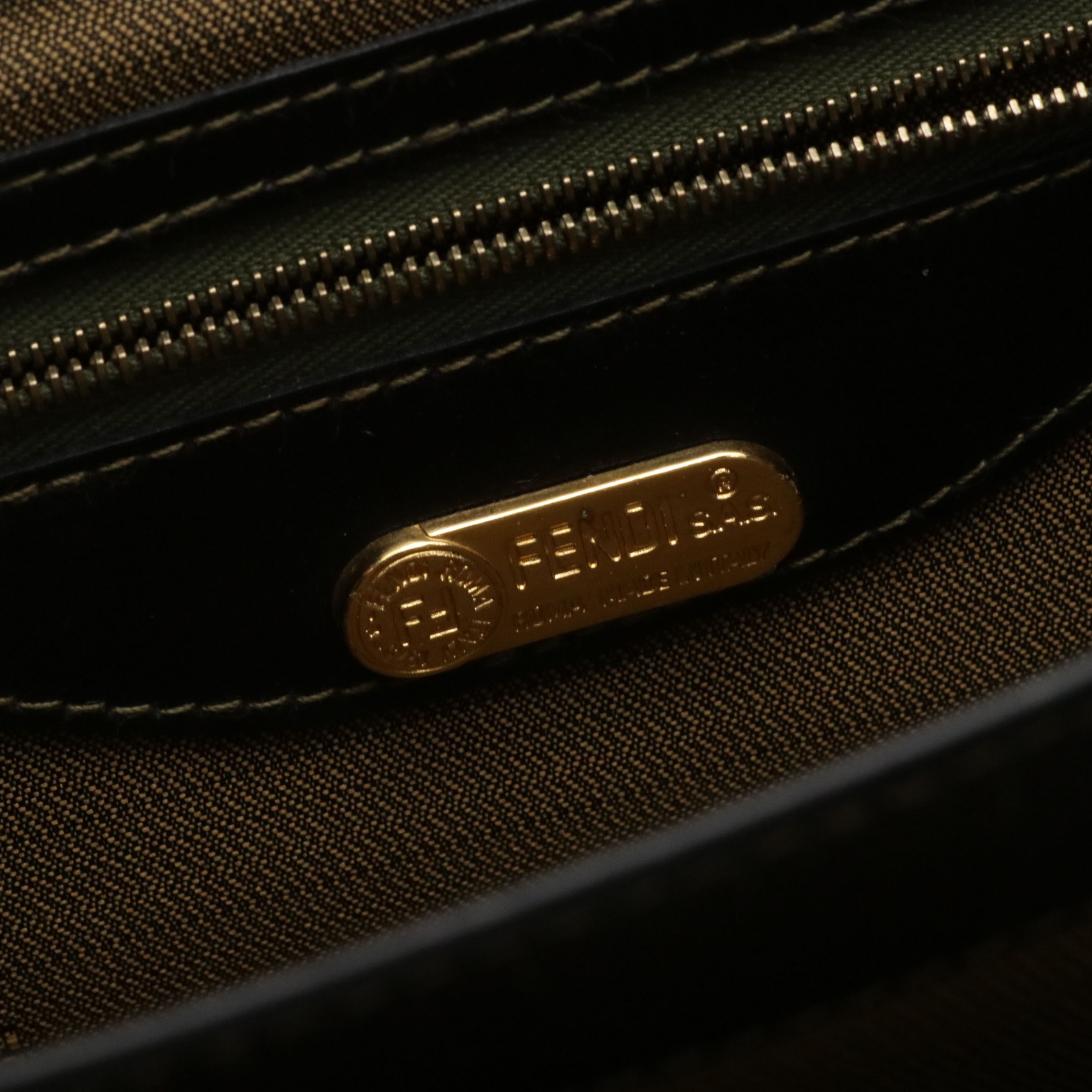 Fendi Envelope Flap Shoulder Bag in Pequin Canvas