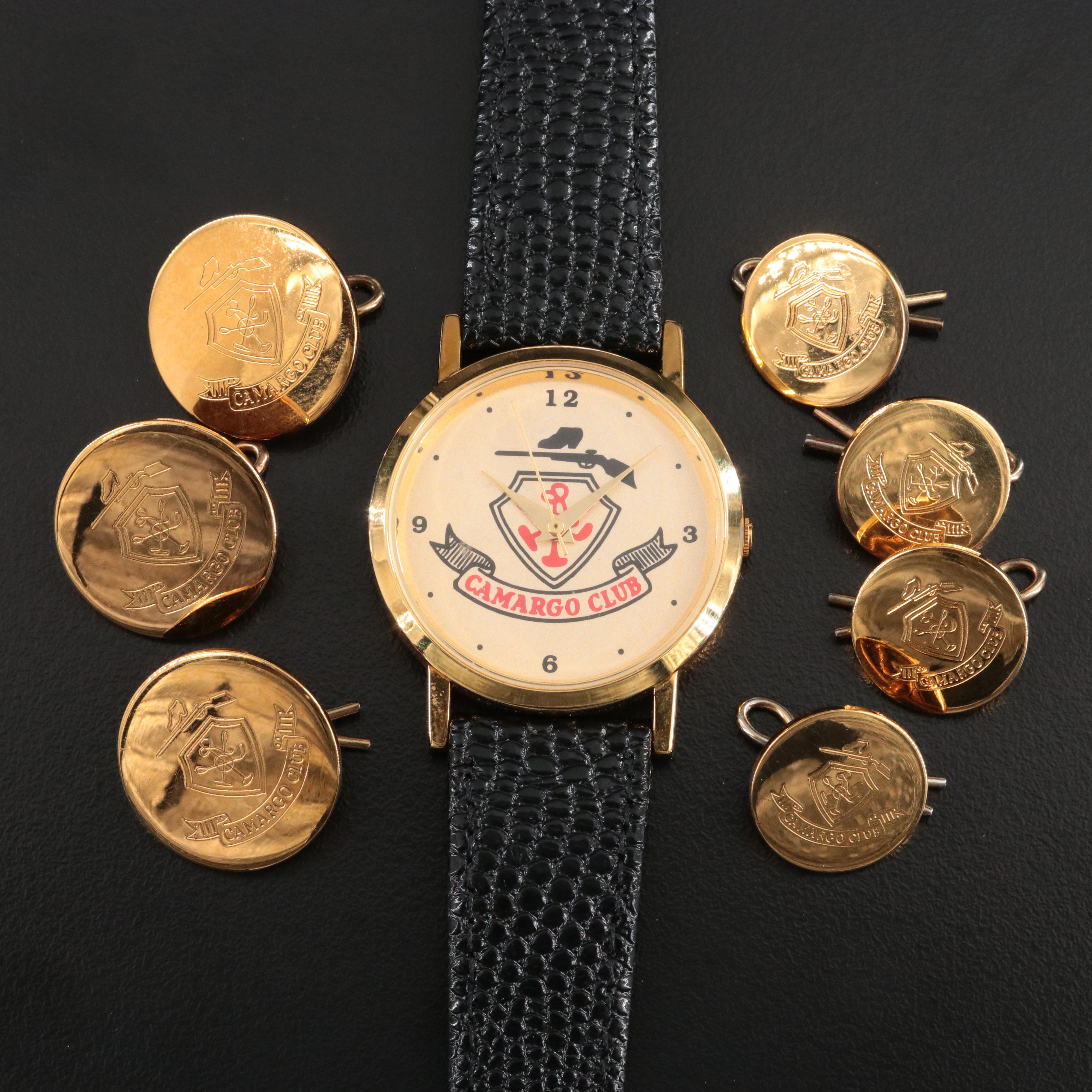 Camargo Club Quartz Watch with Matching Camargo Club Button Covers