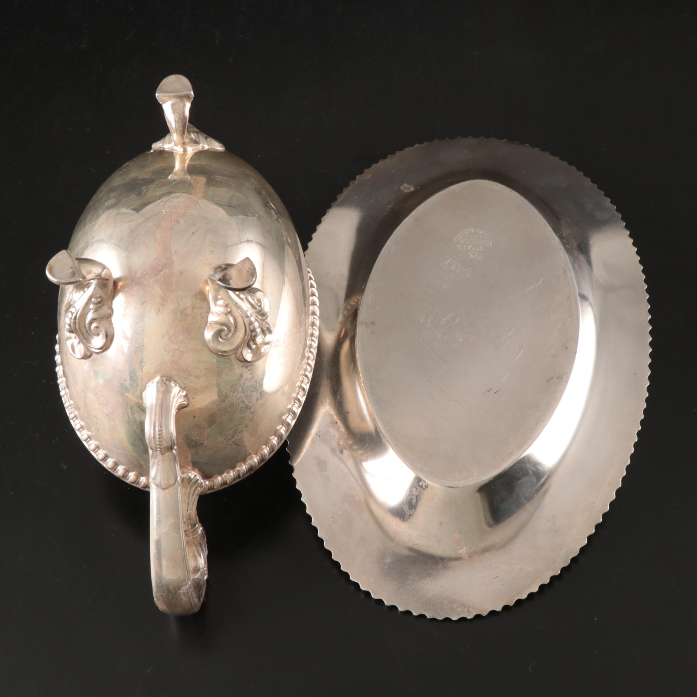 International Silver Gravy Boat, Dish with Other Cruet Set, Pitcher and More