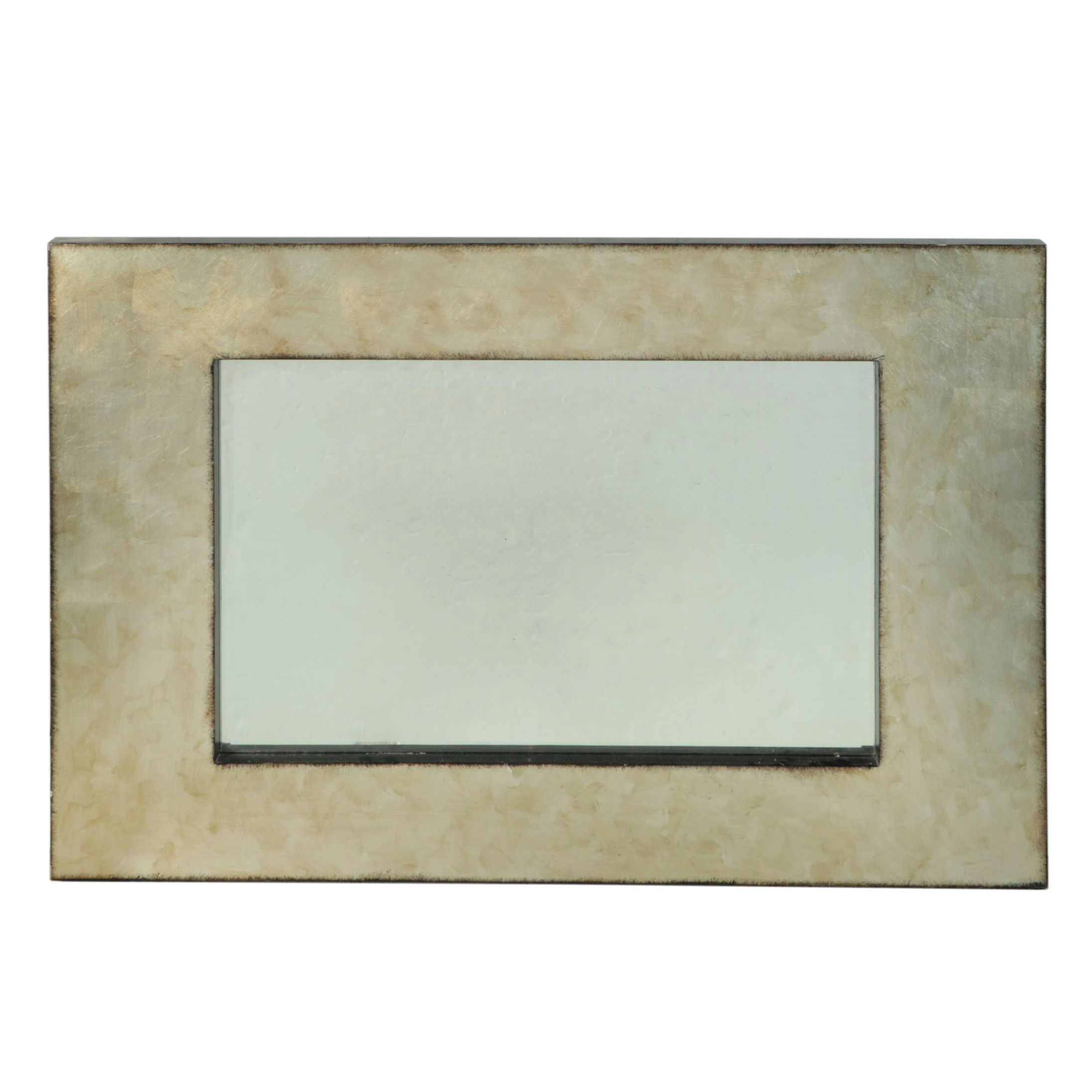 Contemporary Silvered Wood Frame Rectangular Wall Mirror