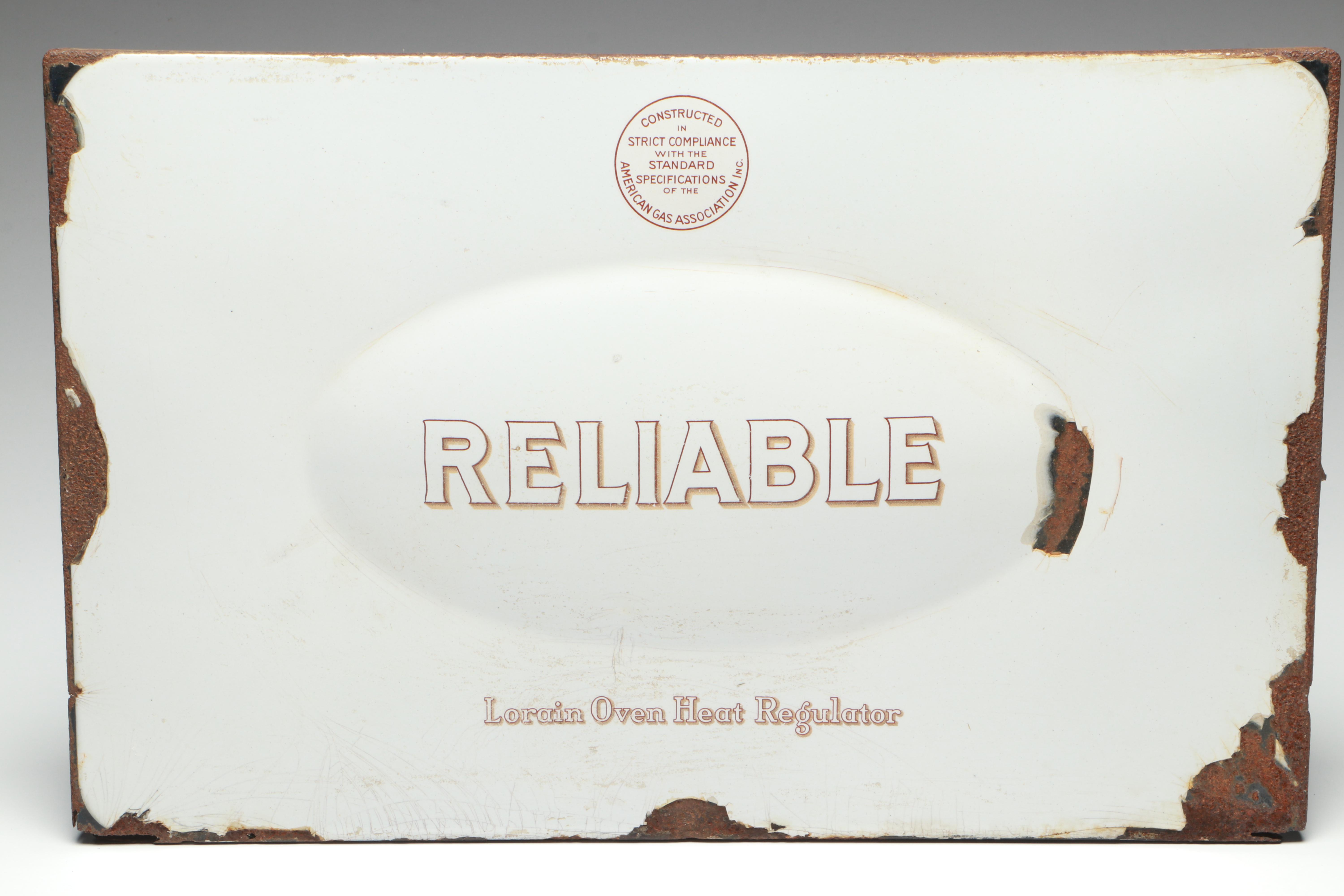 American Stove Company Reliable Lorain Oven Heat Regulator Panel, Early 20th C.