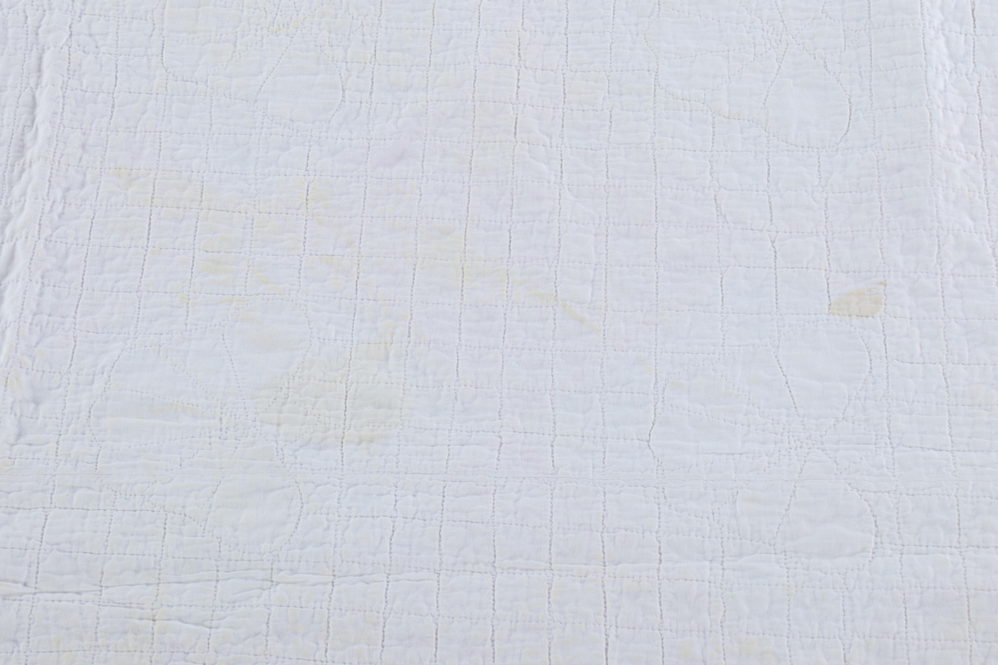 Handmade Pink Diamond Block with Applique Butterfly Twin-Size Quilt