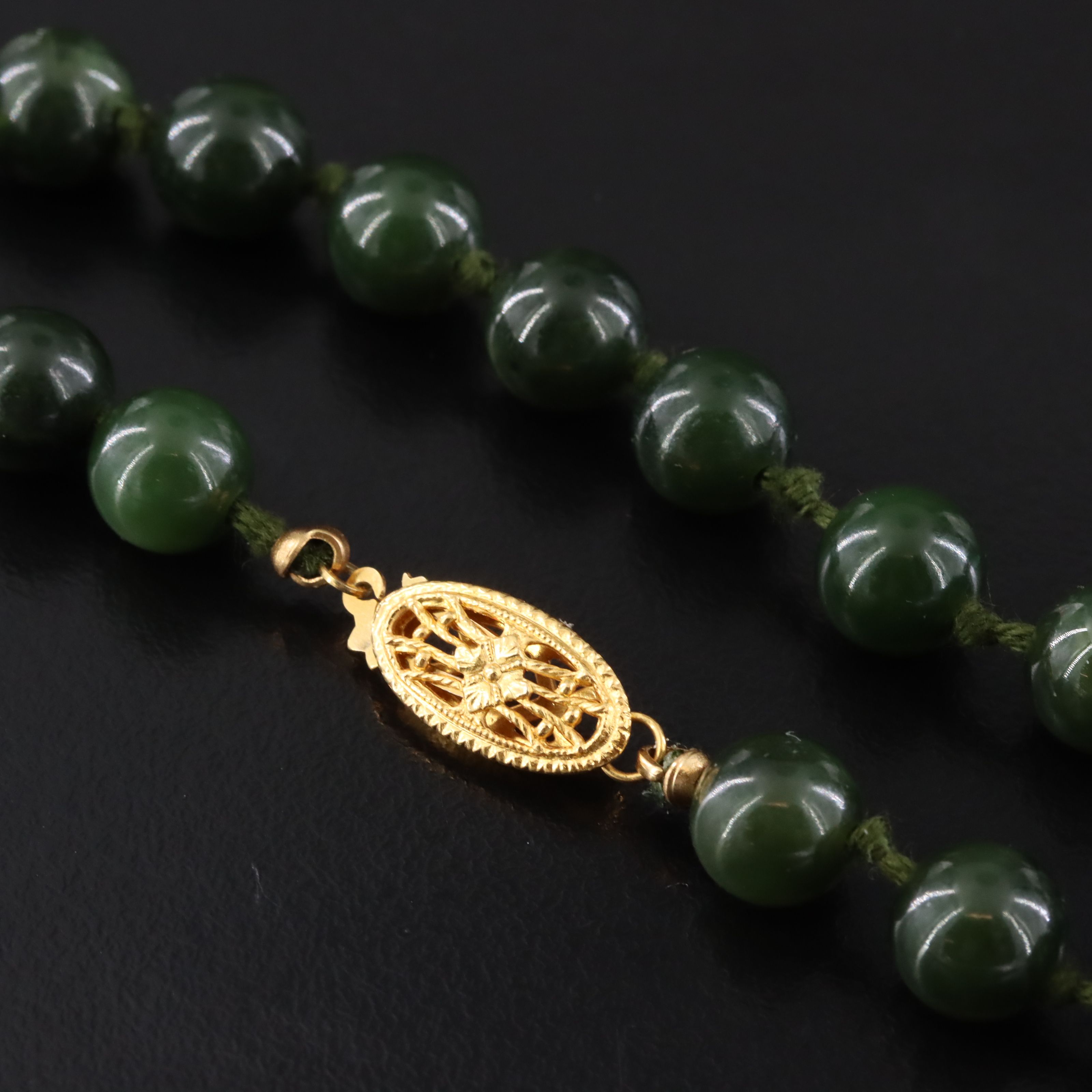 Nephrite Necklace and Longevity Pendant Earrings