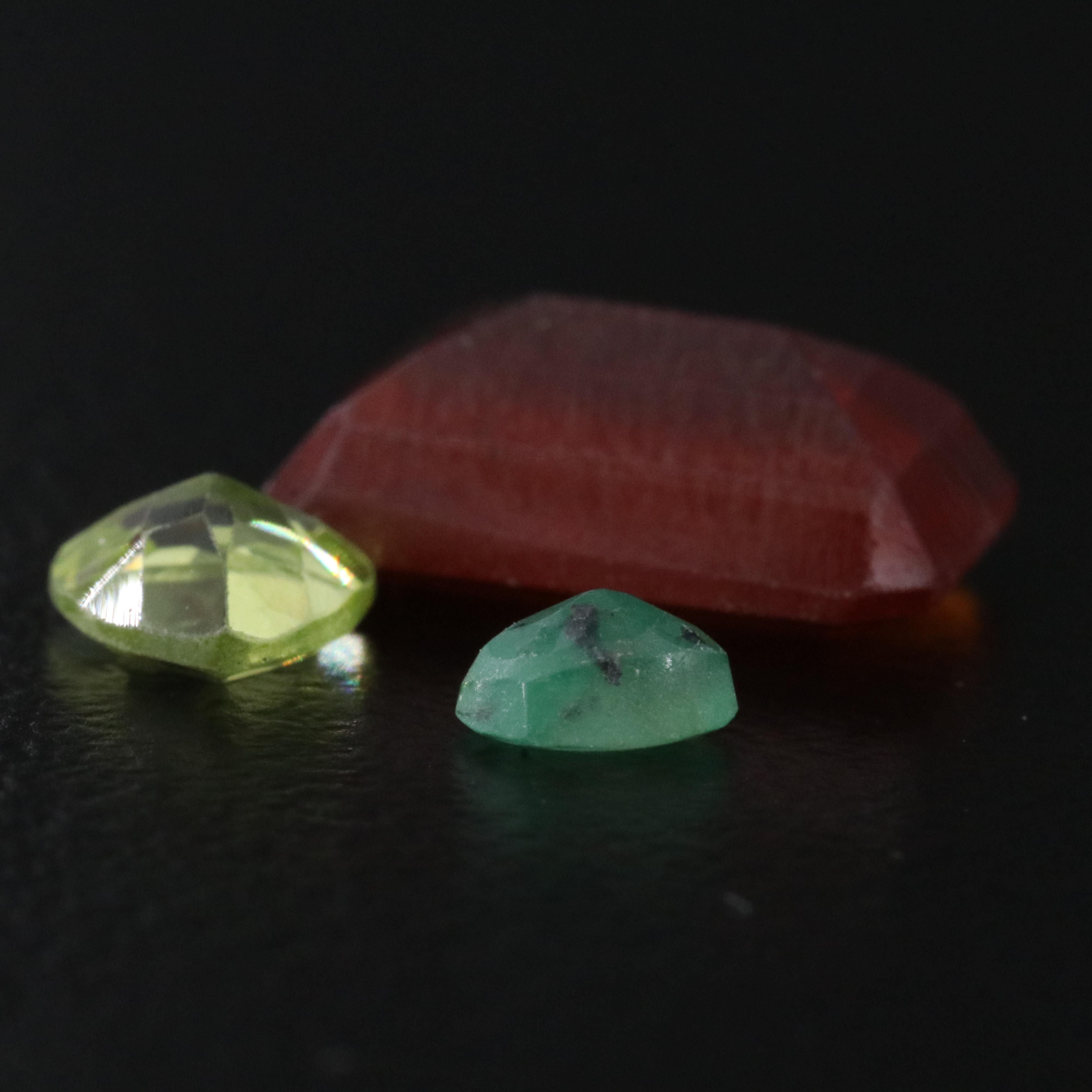 Loose 52.92 Gemstones Featuring Amethyst, Emerald and Citrine