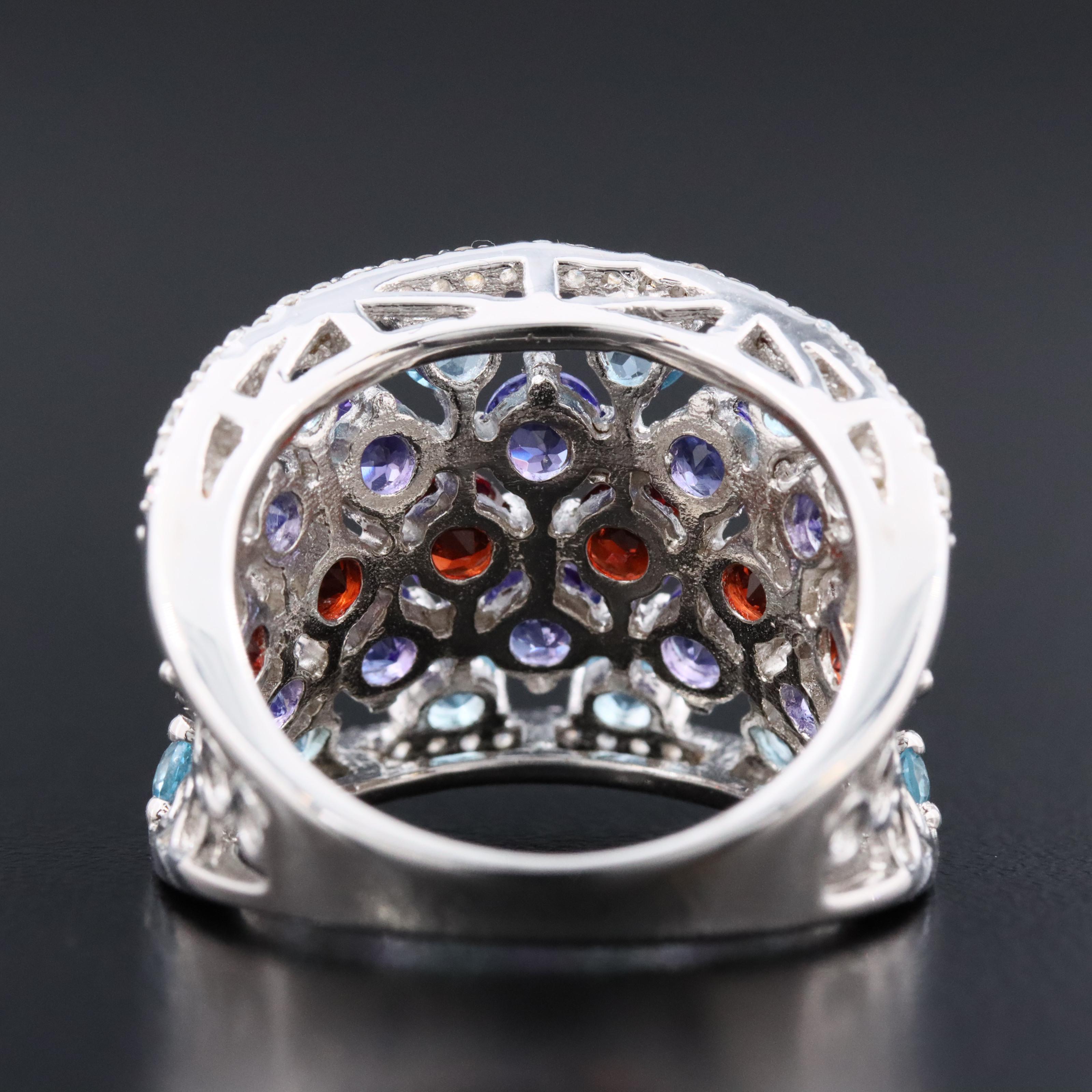 Sterling Gemstone Saddle Ring