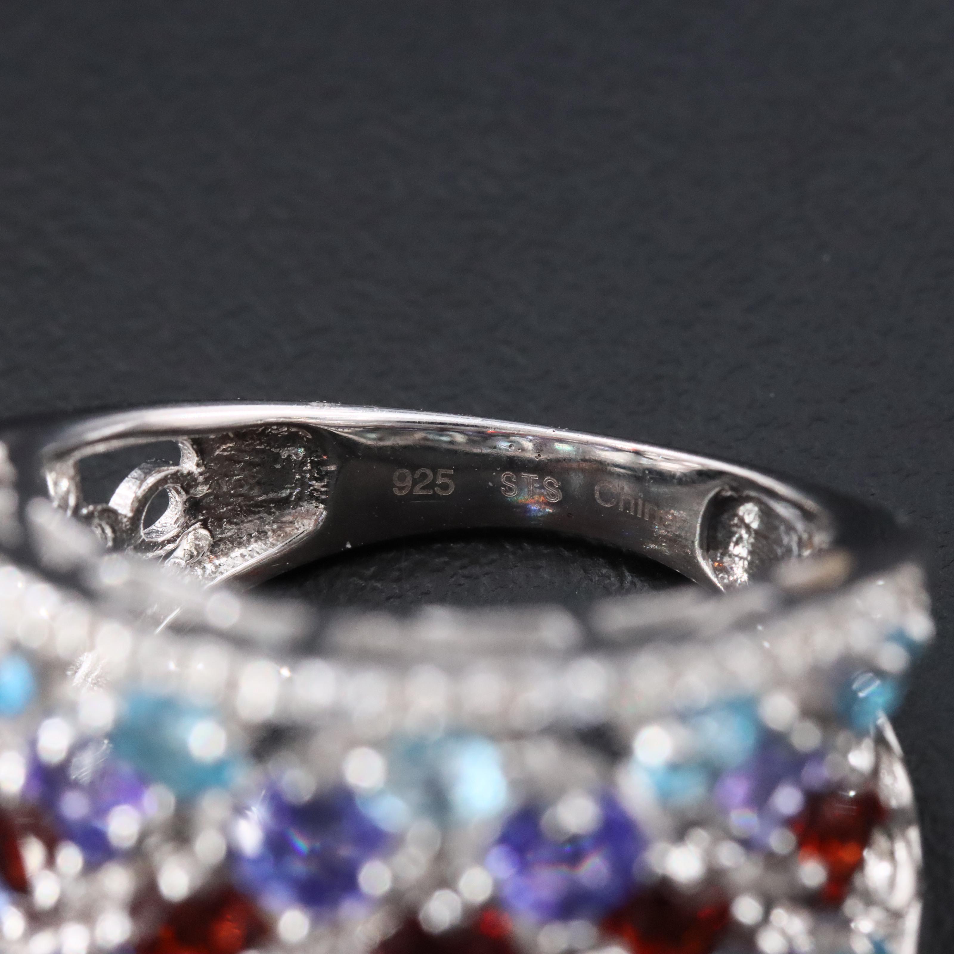 Sterling Gemstone Saddle Ring