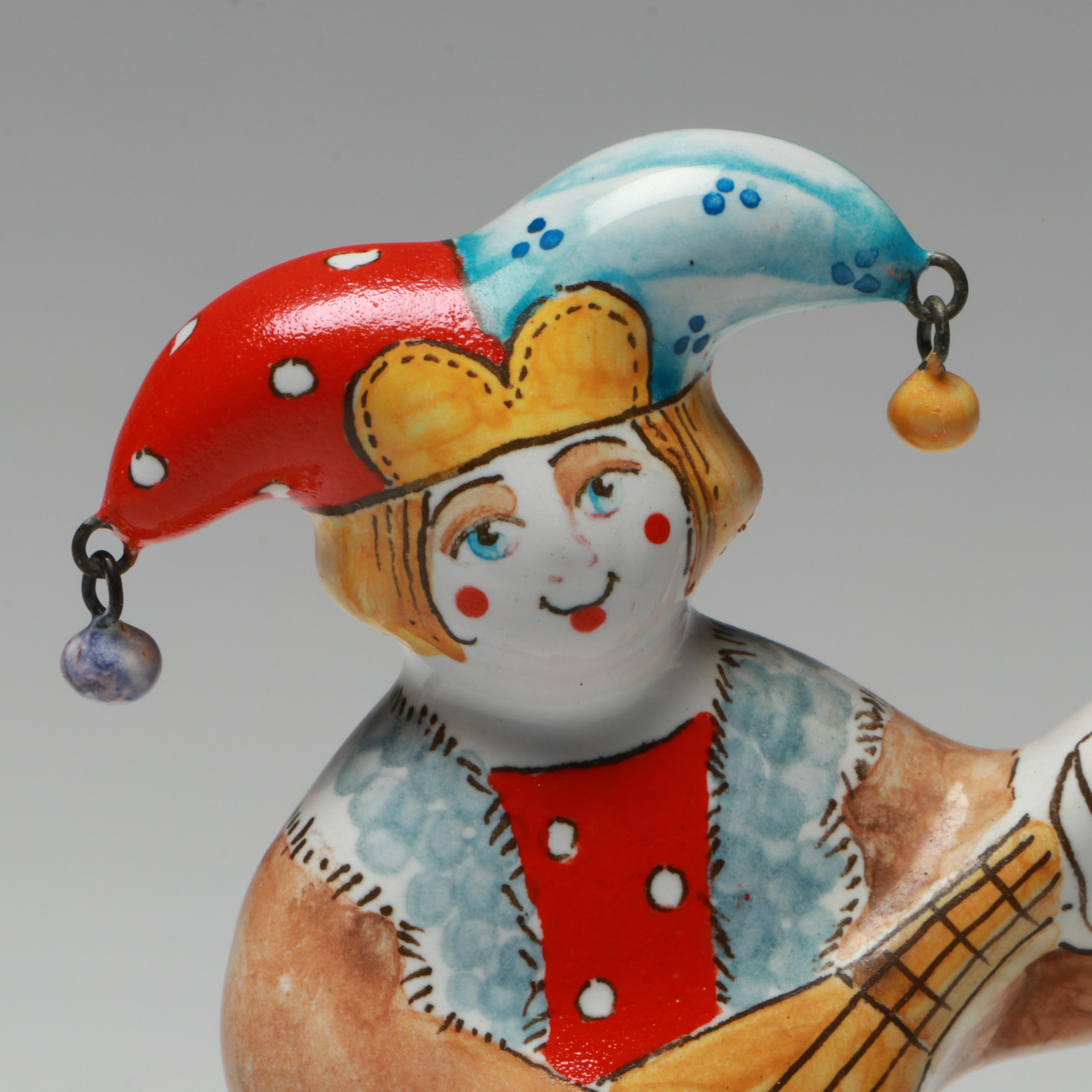Russian Majolica Terracotta Folk Art Skomorokh Jesters