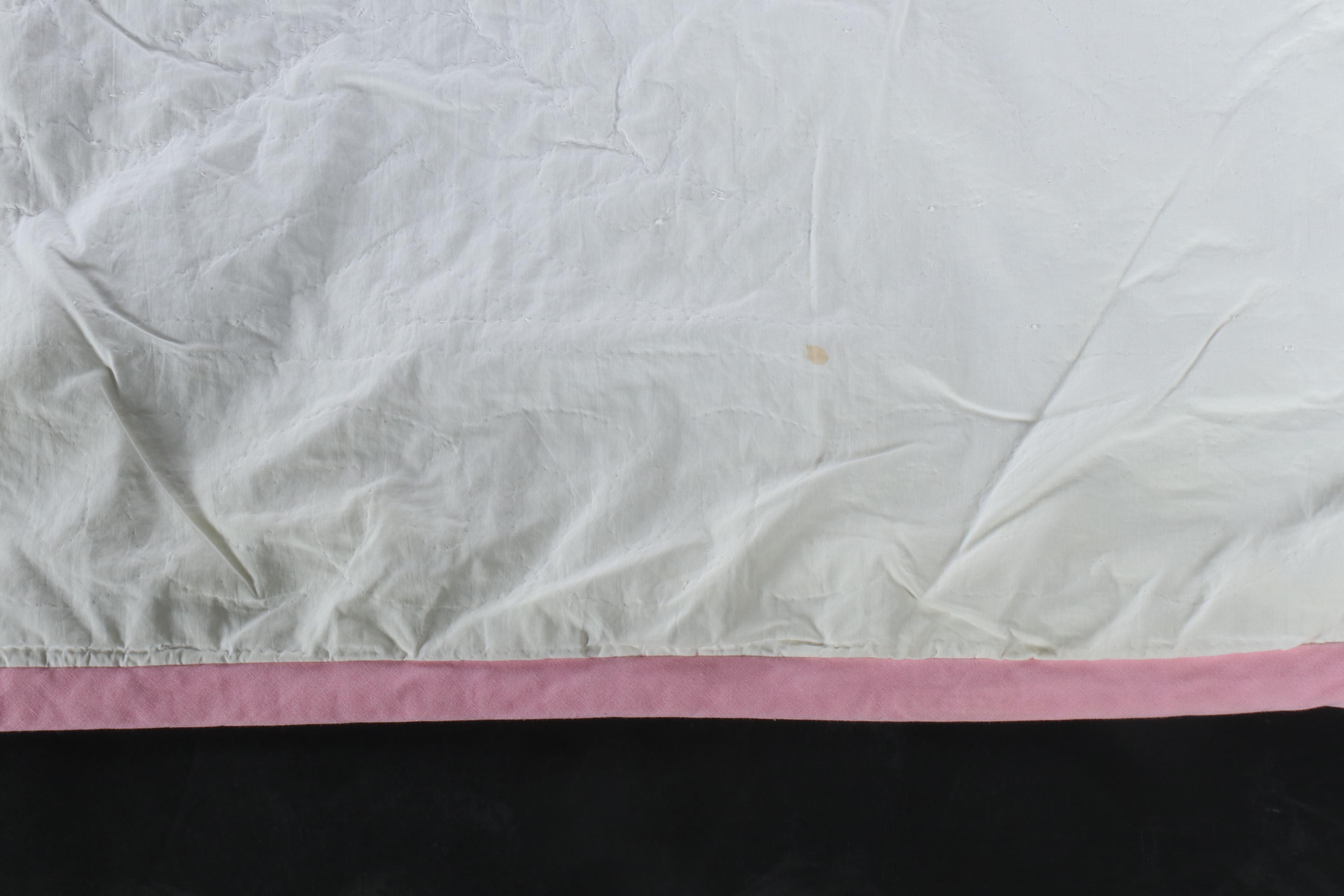 Handmade Cherry Blossom Cotton Applique Twin-Sized Quilt