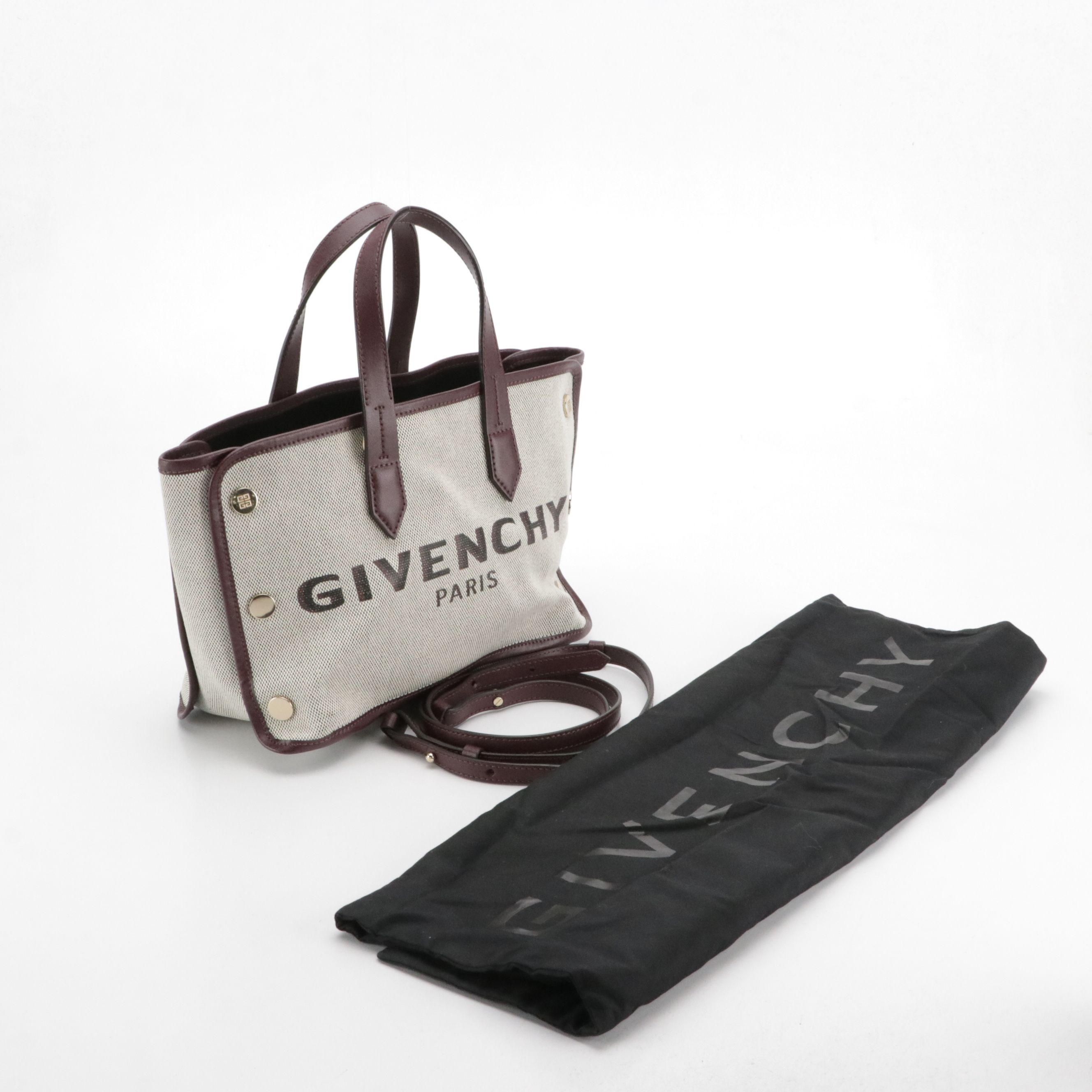 Givenchy Toile Canvas and Leather Mini Bond Two-Way Shopper Tote Bag