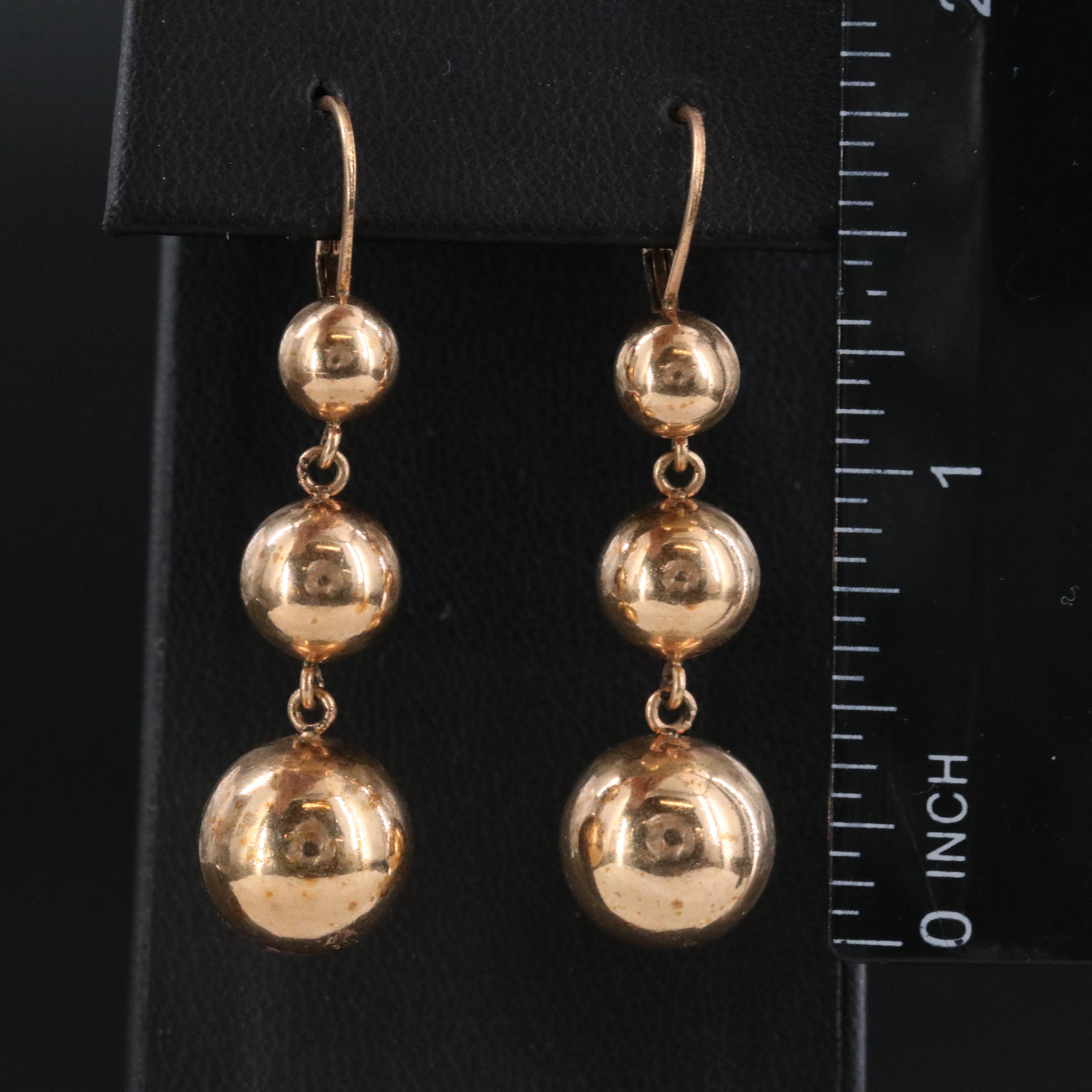 Graduated Bead Drop Earrings