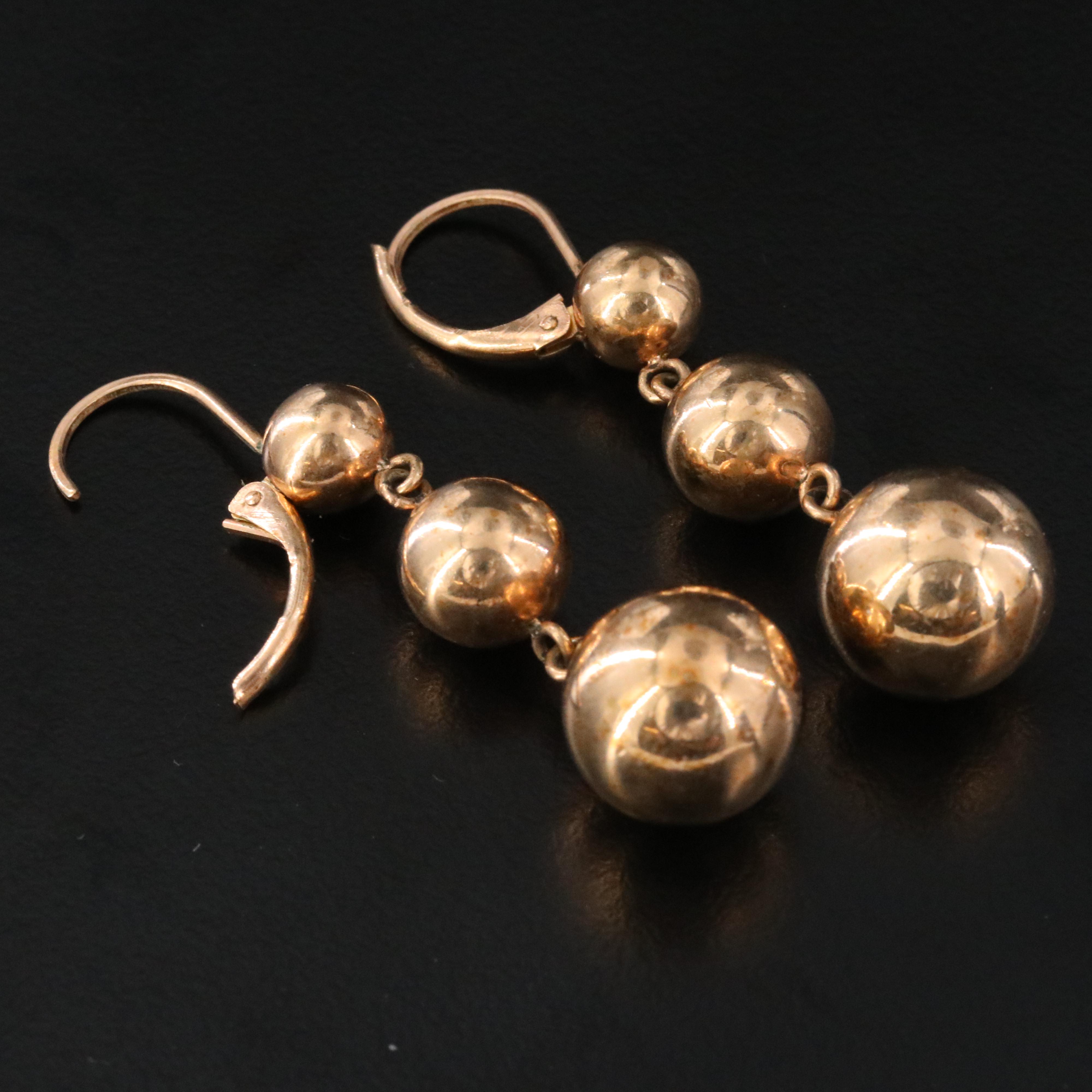 Graduated Bead Drop Earrings