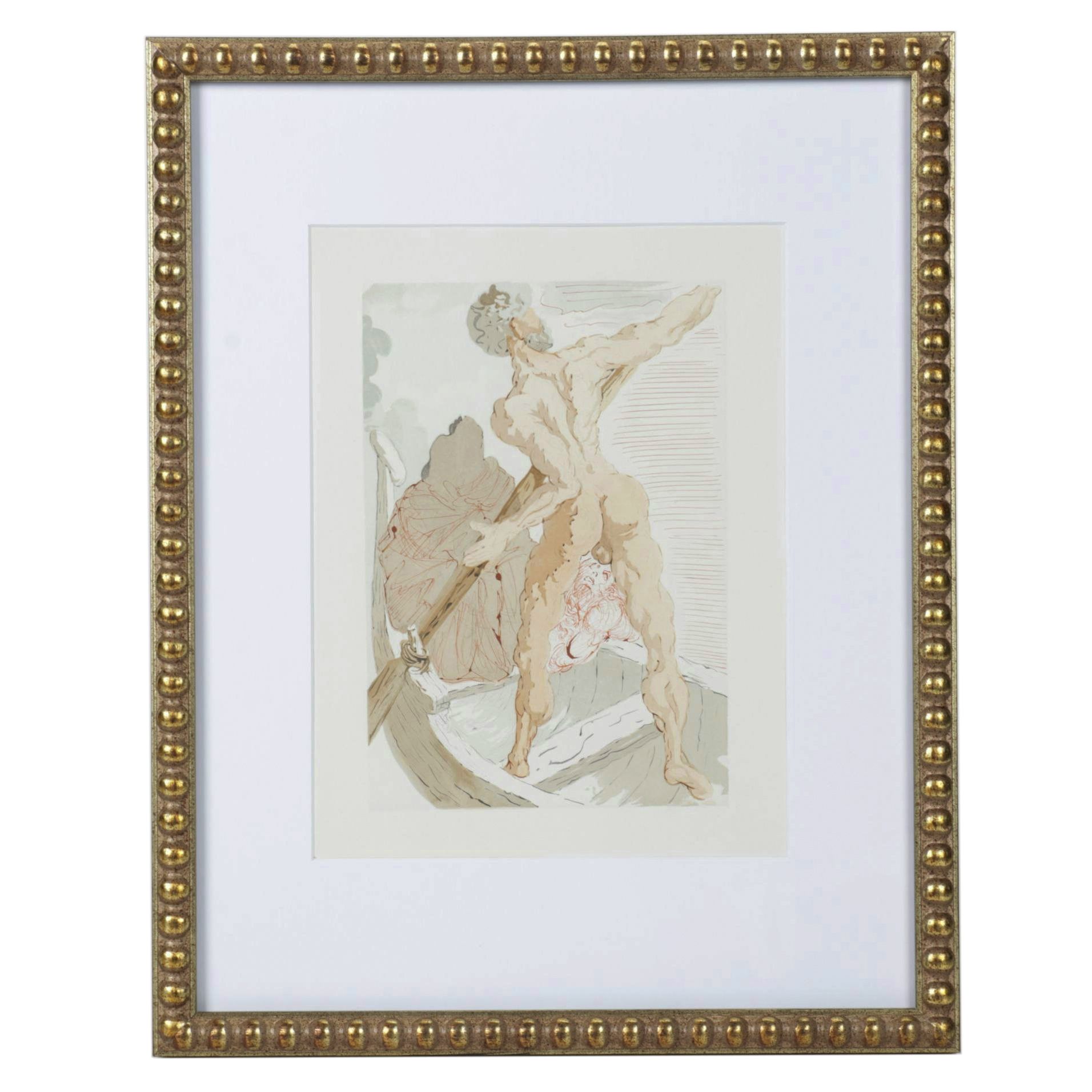 Salvador Dalí Wood Engraving "Charon et le passage de l'Acheron," 1960–1964