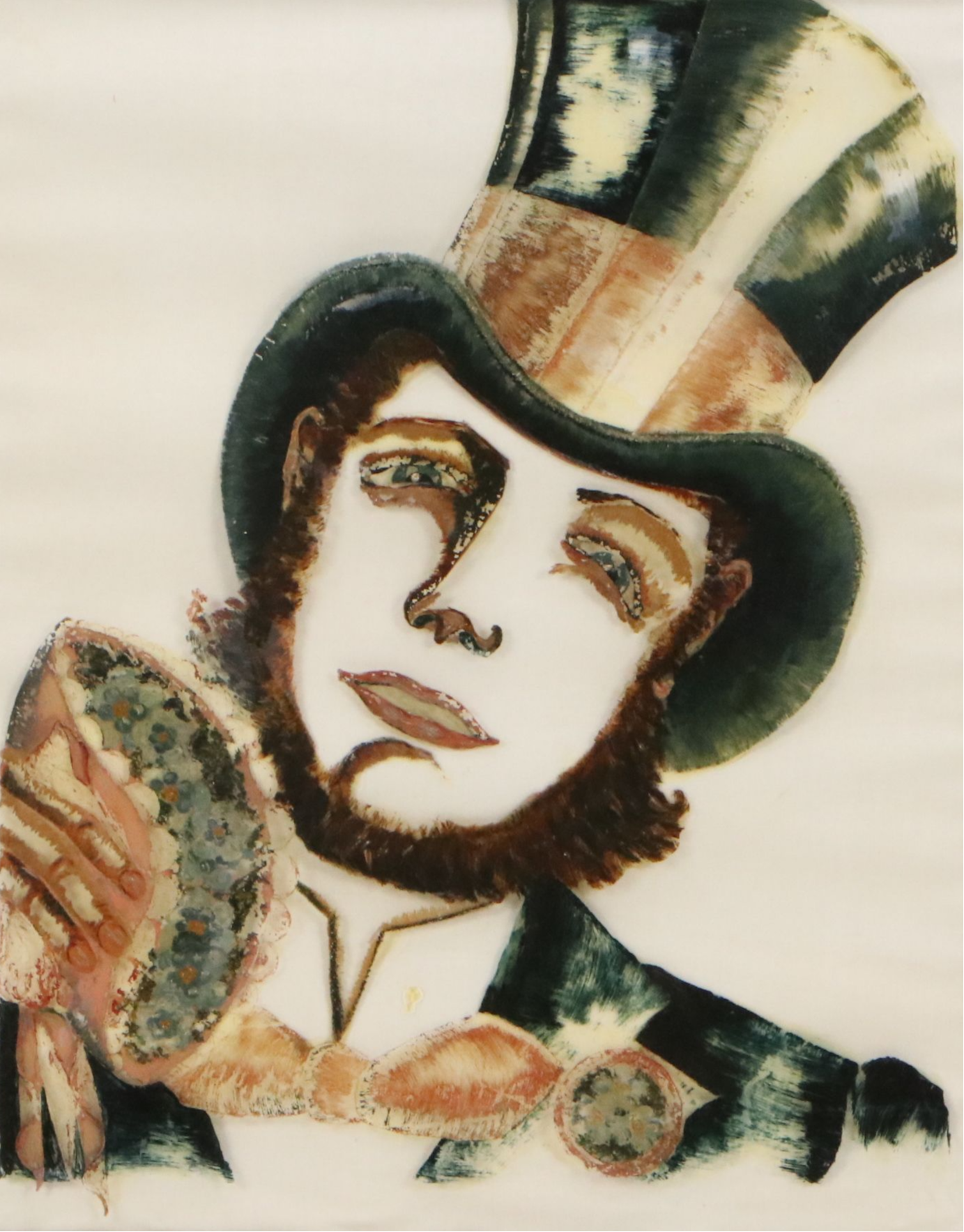 Patricia Paridon Oil Portraits on Glass "M'Lord" and "M'Lady," 1938