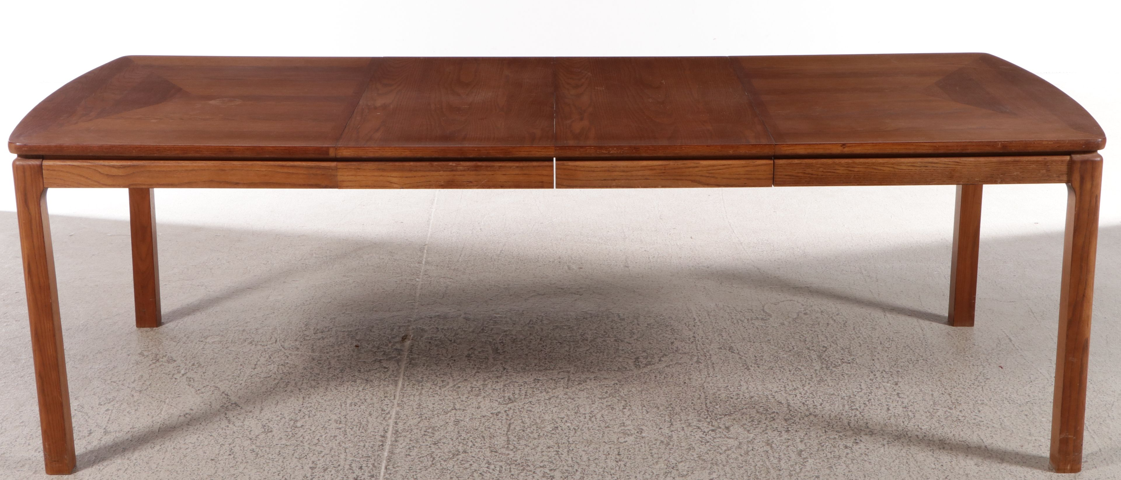 Nine Piece Mid Century French Provincial Style Dining Set with Cane Back Chairs