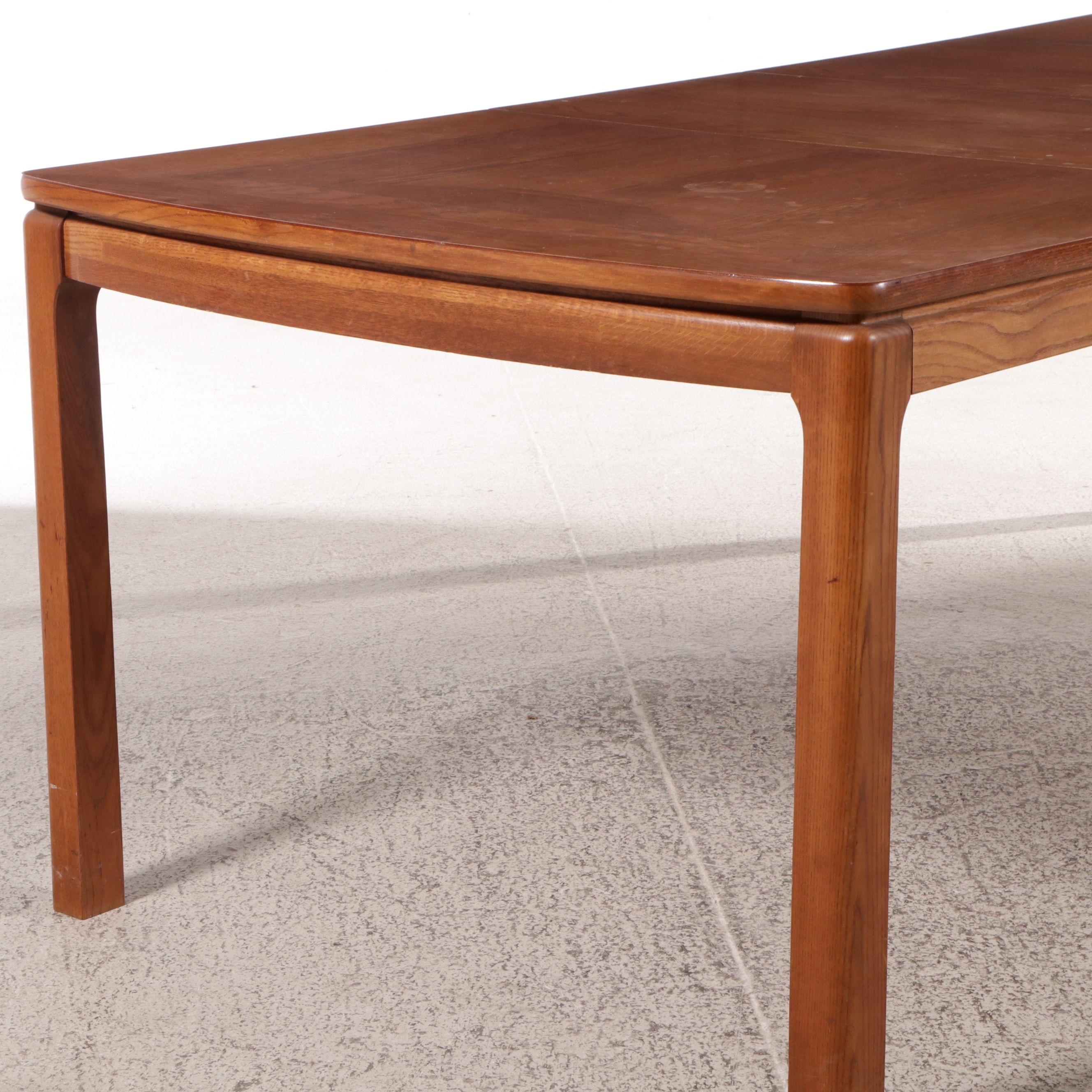 Nine Piece Mid Century French Provincial Style Dining Set with Cane Back Chairs