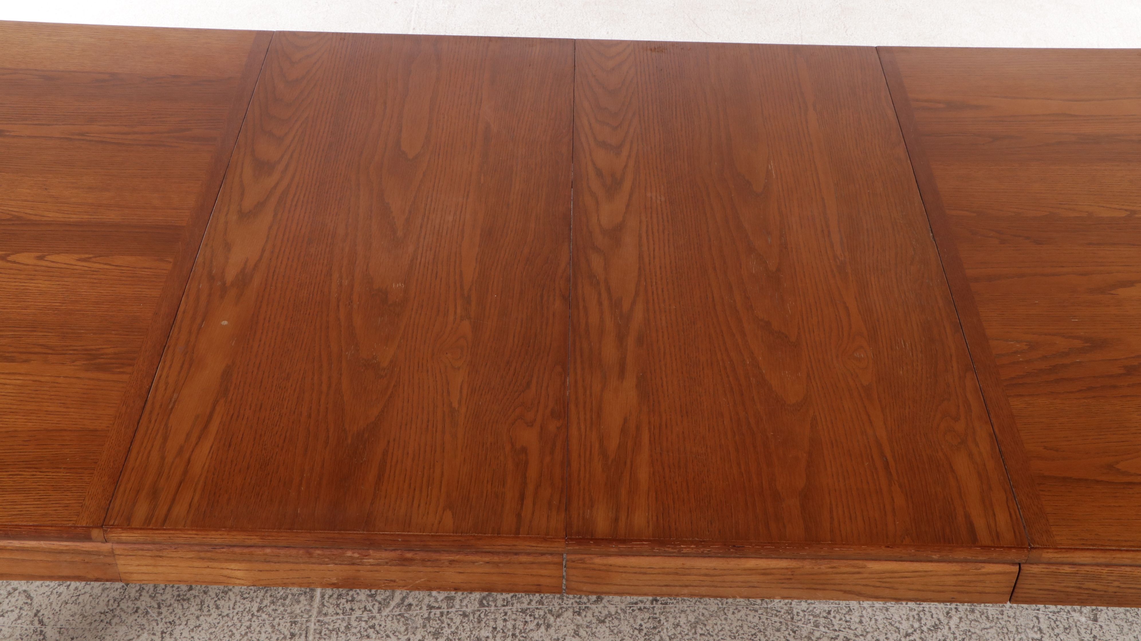 Nine Piece Mid Century French Provincial Style Dining Set with Cane Back Chairs