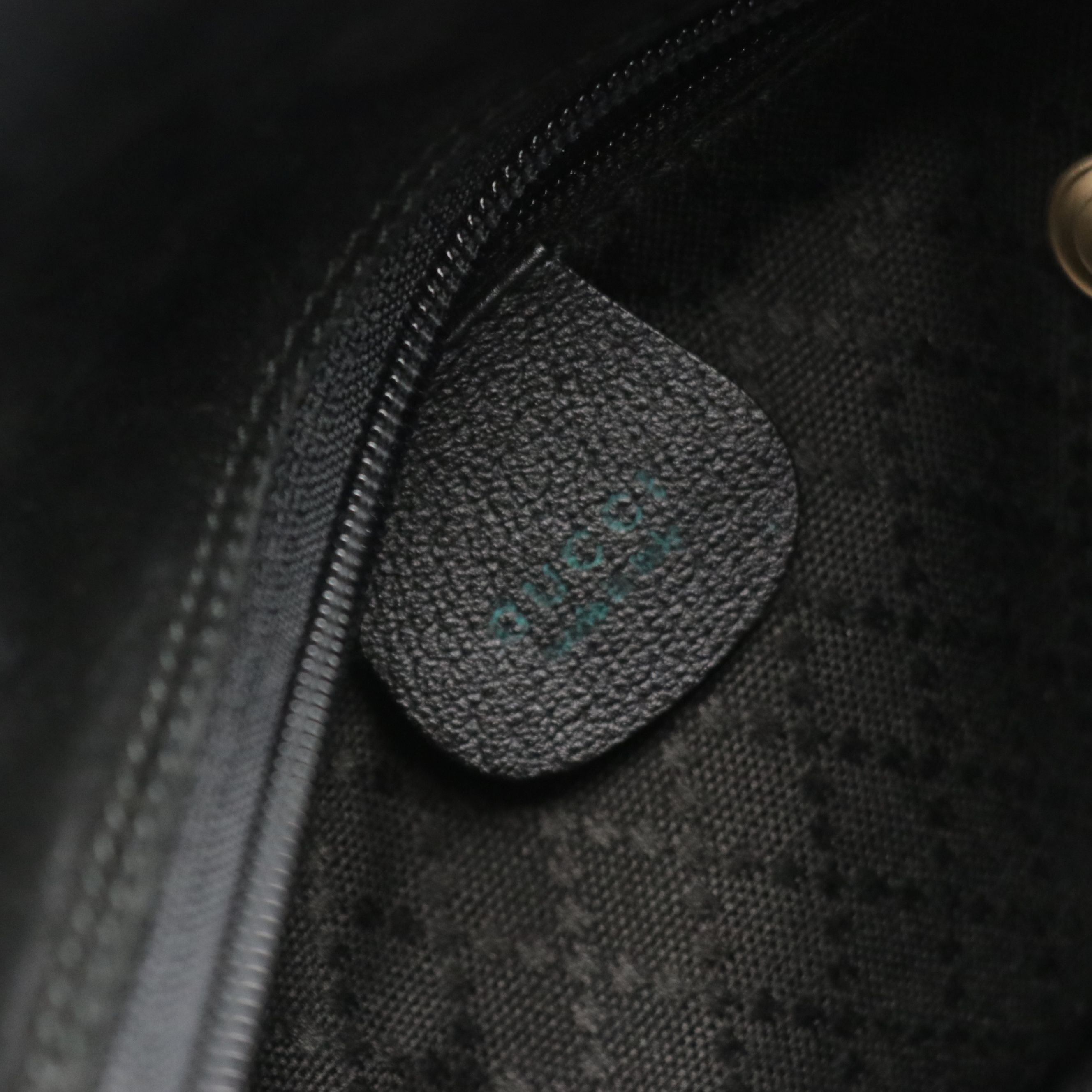 Gucci Bamboo Handle Front Pocket Shoulder Bag in Black Suede and Leather