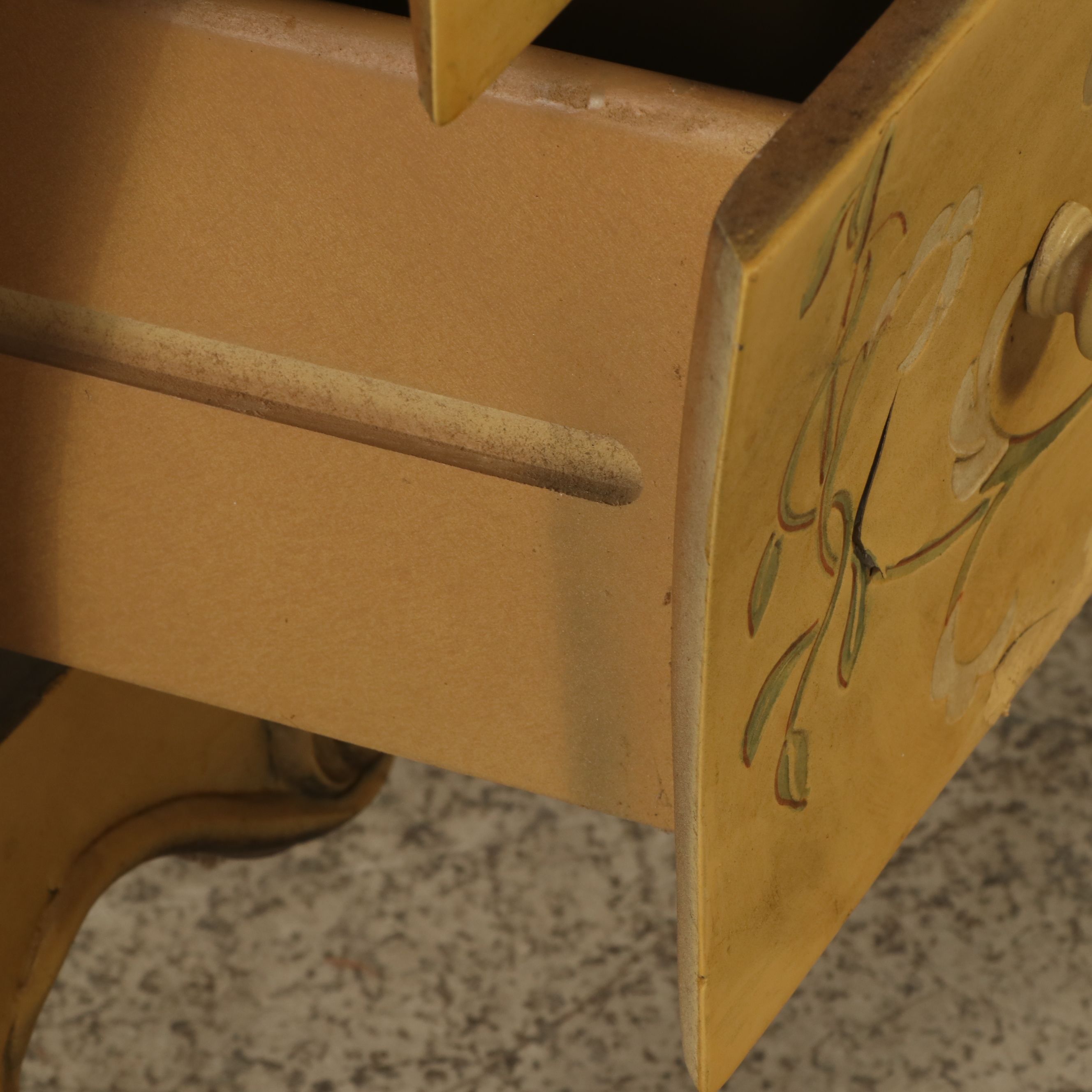 Baroque Style Paint-Decorated Wooden Bombe Chest