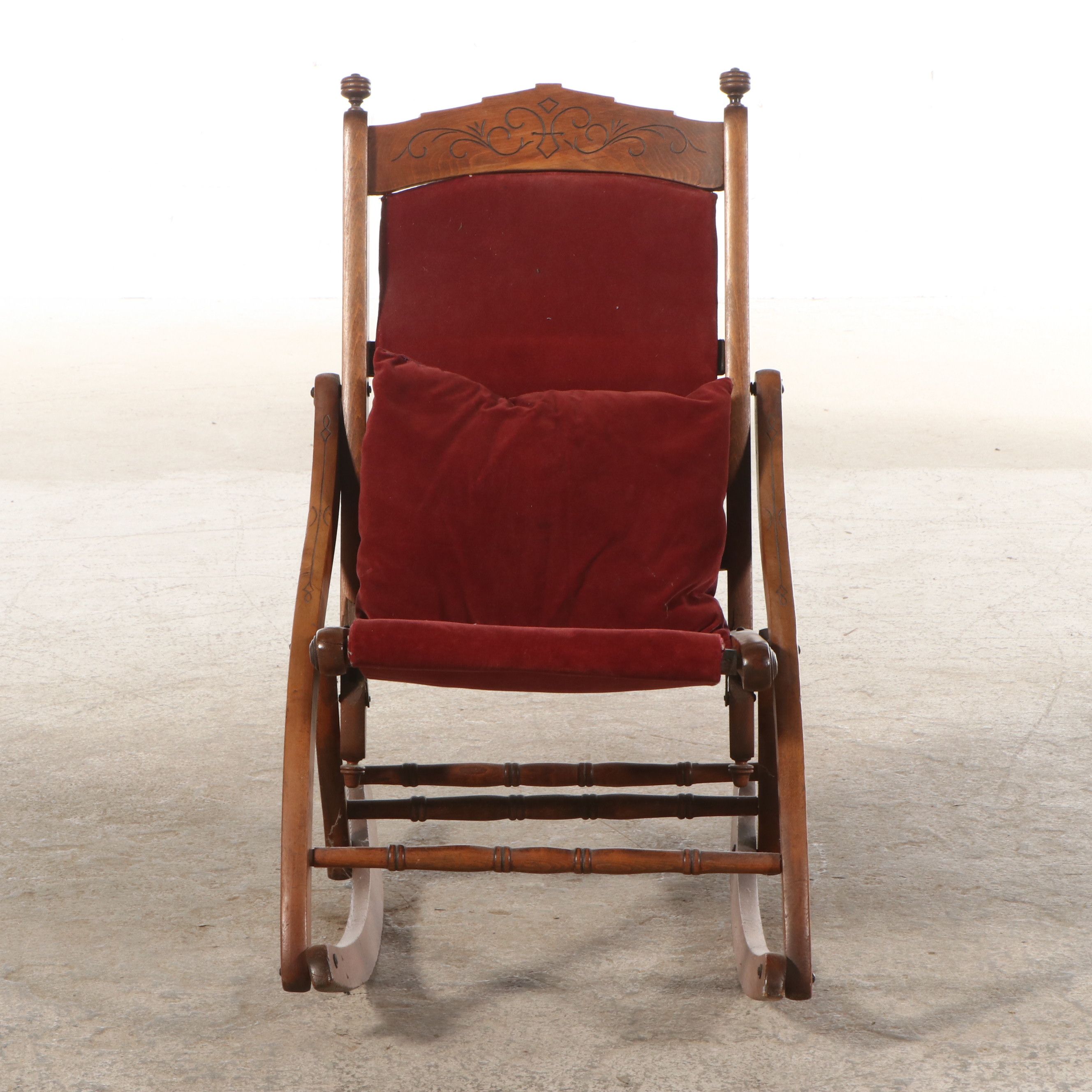 Victorian Eastlake Style Folding Rocking Chair, Late 19th/ Early 20th Century