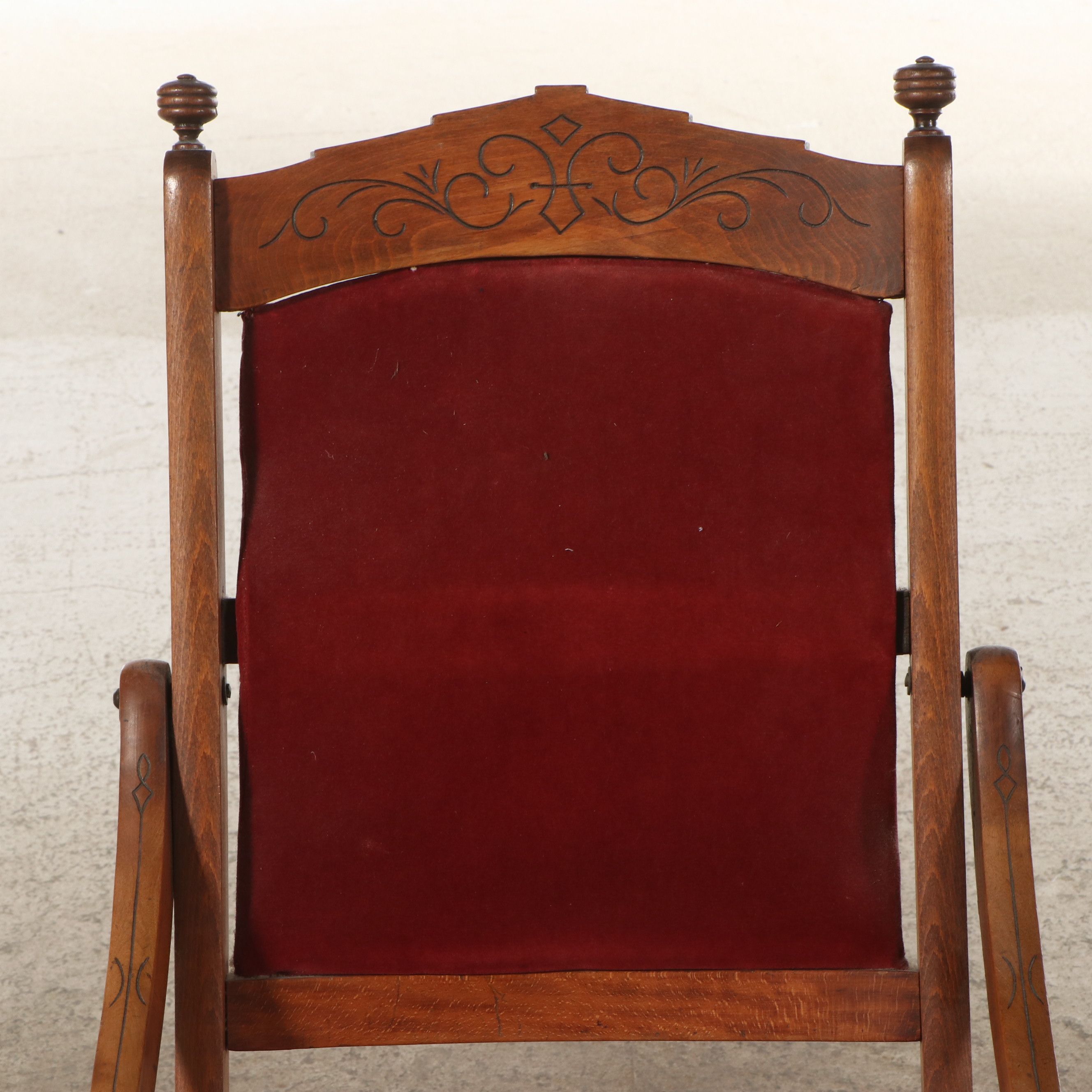 Victorian Eastlake Style Folding Rocking Chair, Late 19th/ Early 20th Century