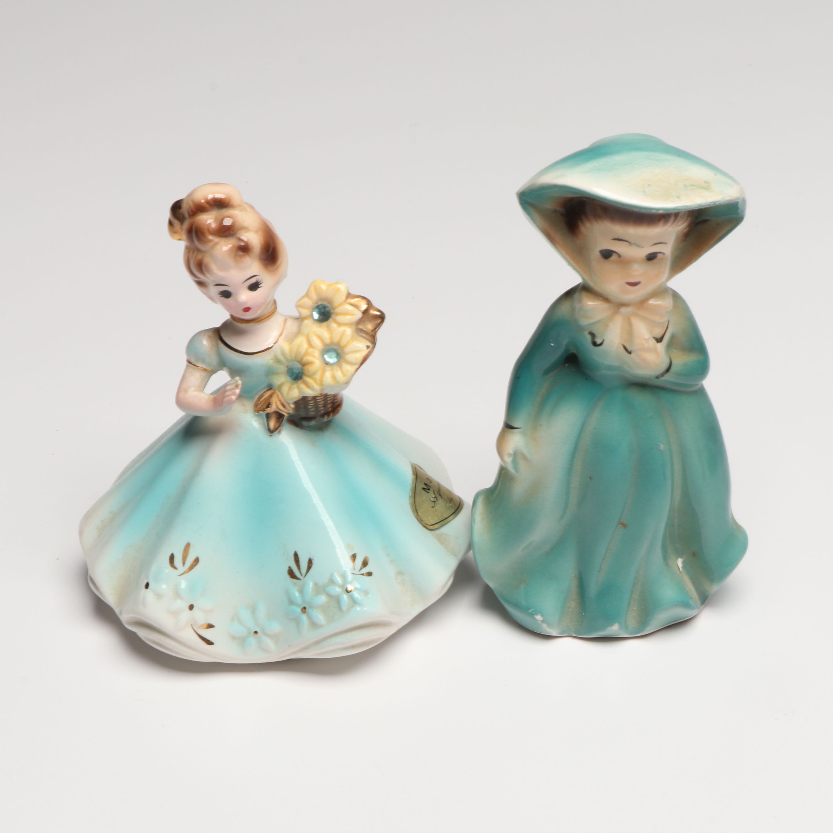 Josef "March" with More Ceramic Figurines and Bell, Late 20th Century