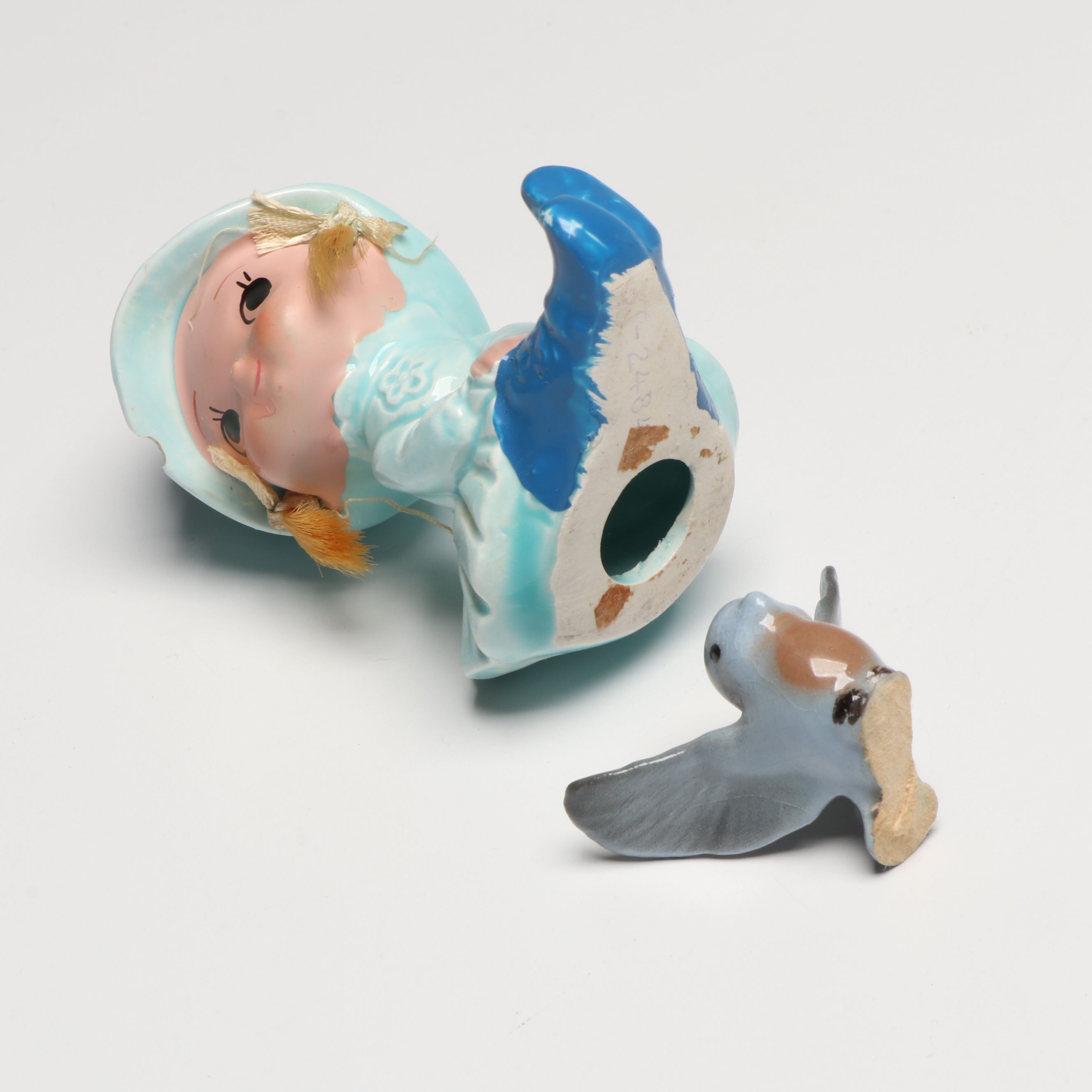 Josef "March" with More Ceramic Figurines and Bell, Late 20th Century