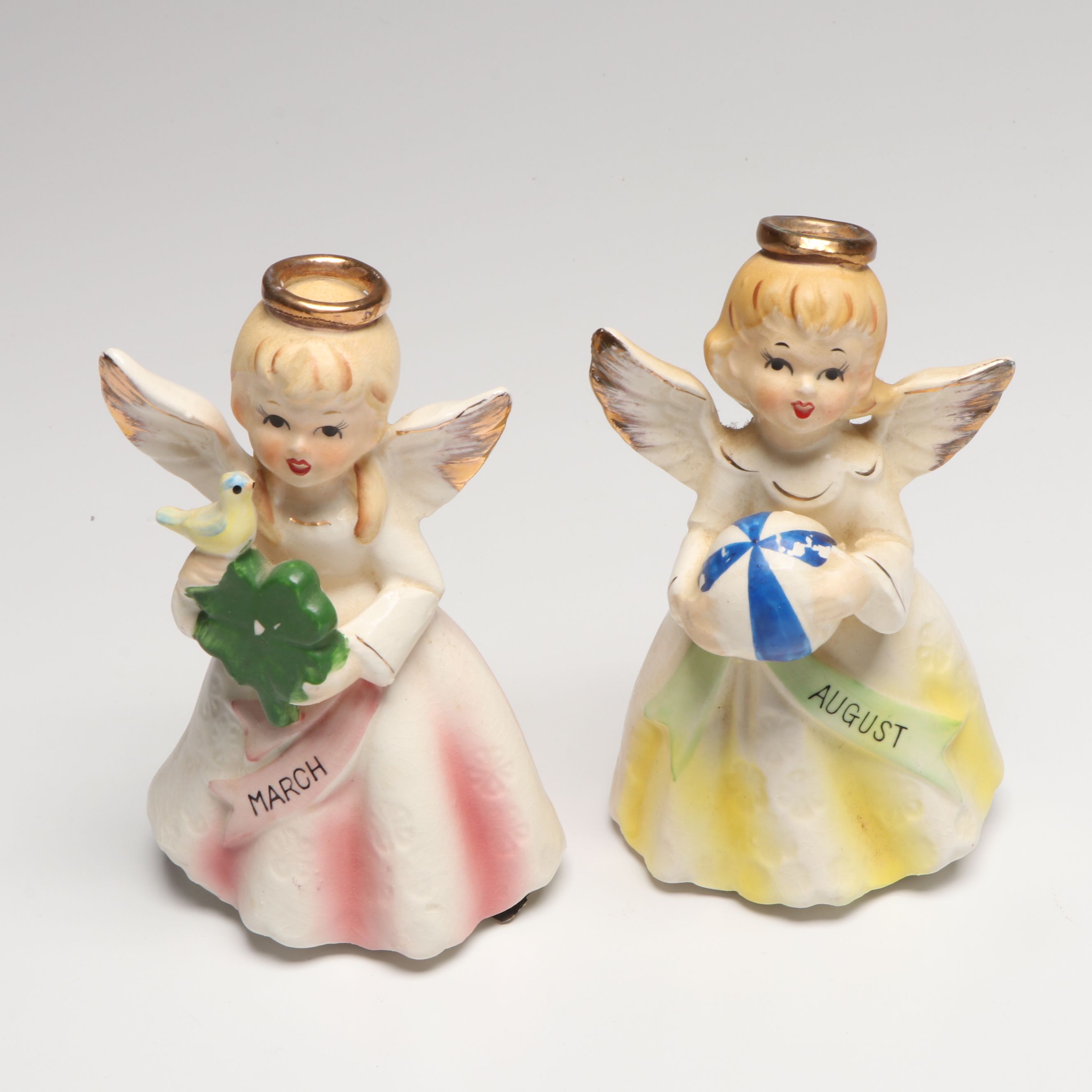 Josef "March" with More Ceramic Figurines and Bell, Late 20th Century