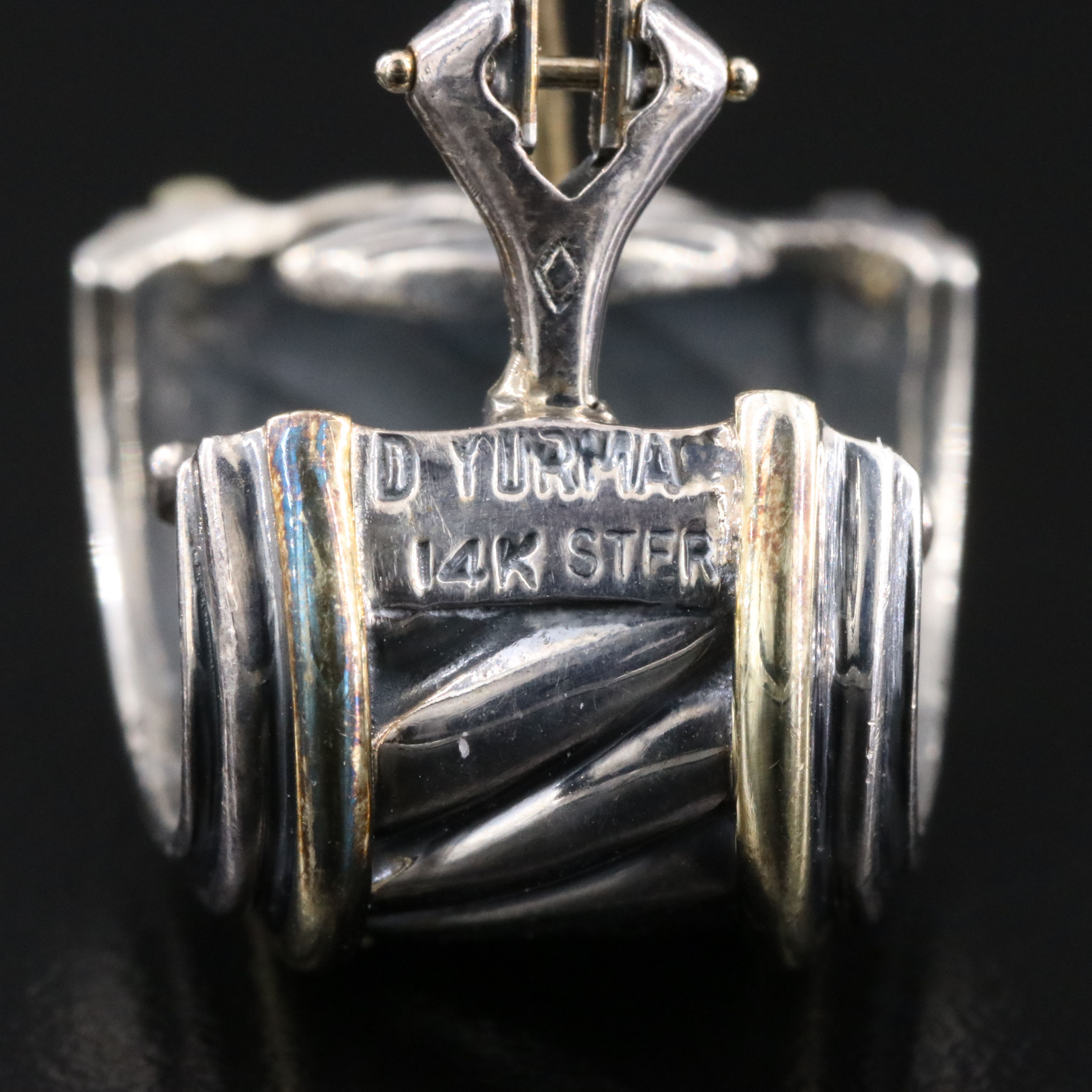 David Yurman Thoroughbred Sterling and 14K Detachable Door Knocker Earrings