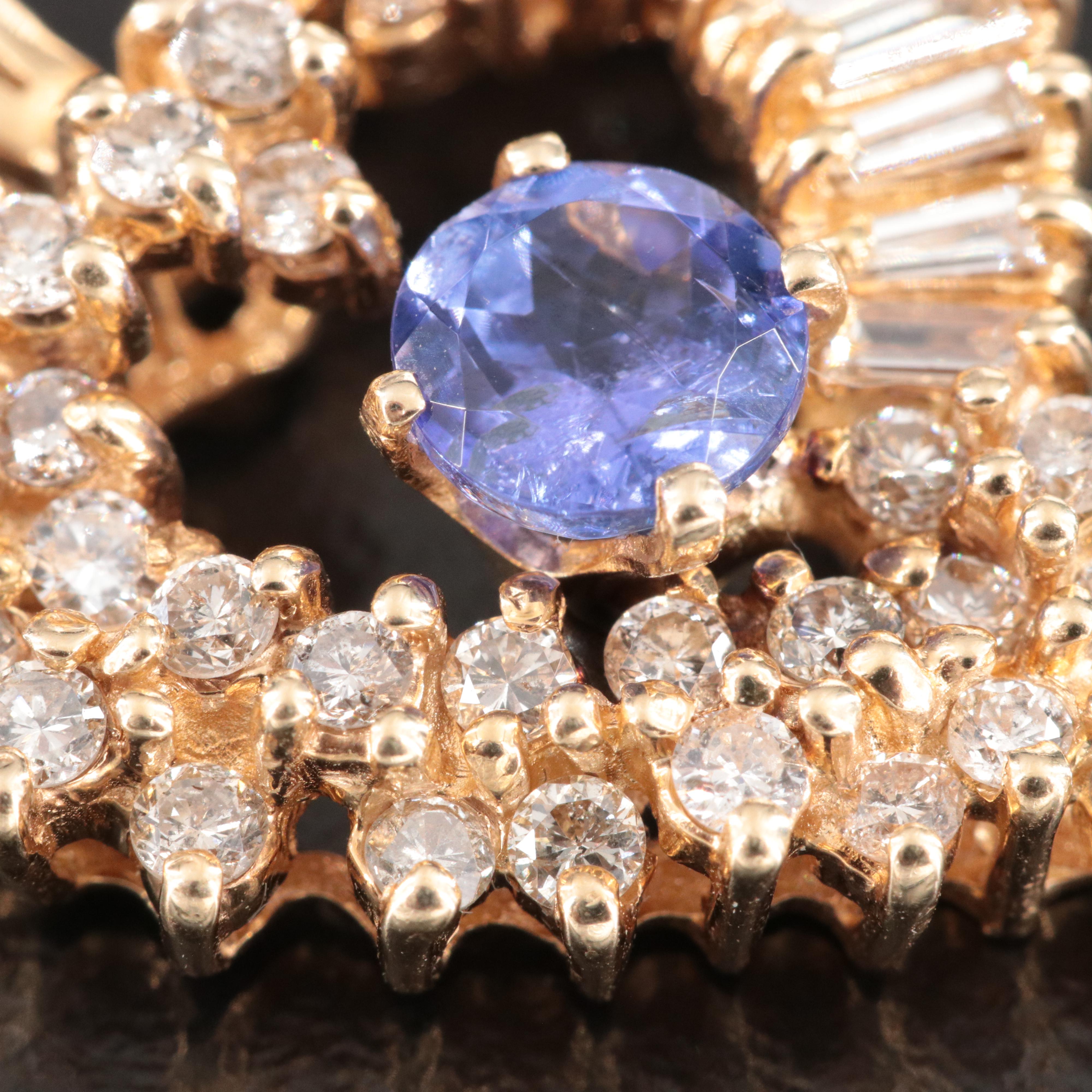 14K Tanzanite and 1.07 CTW Diamond Heart Pendant