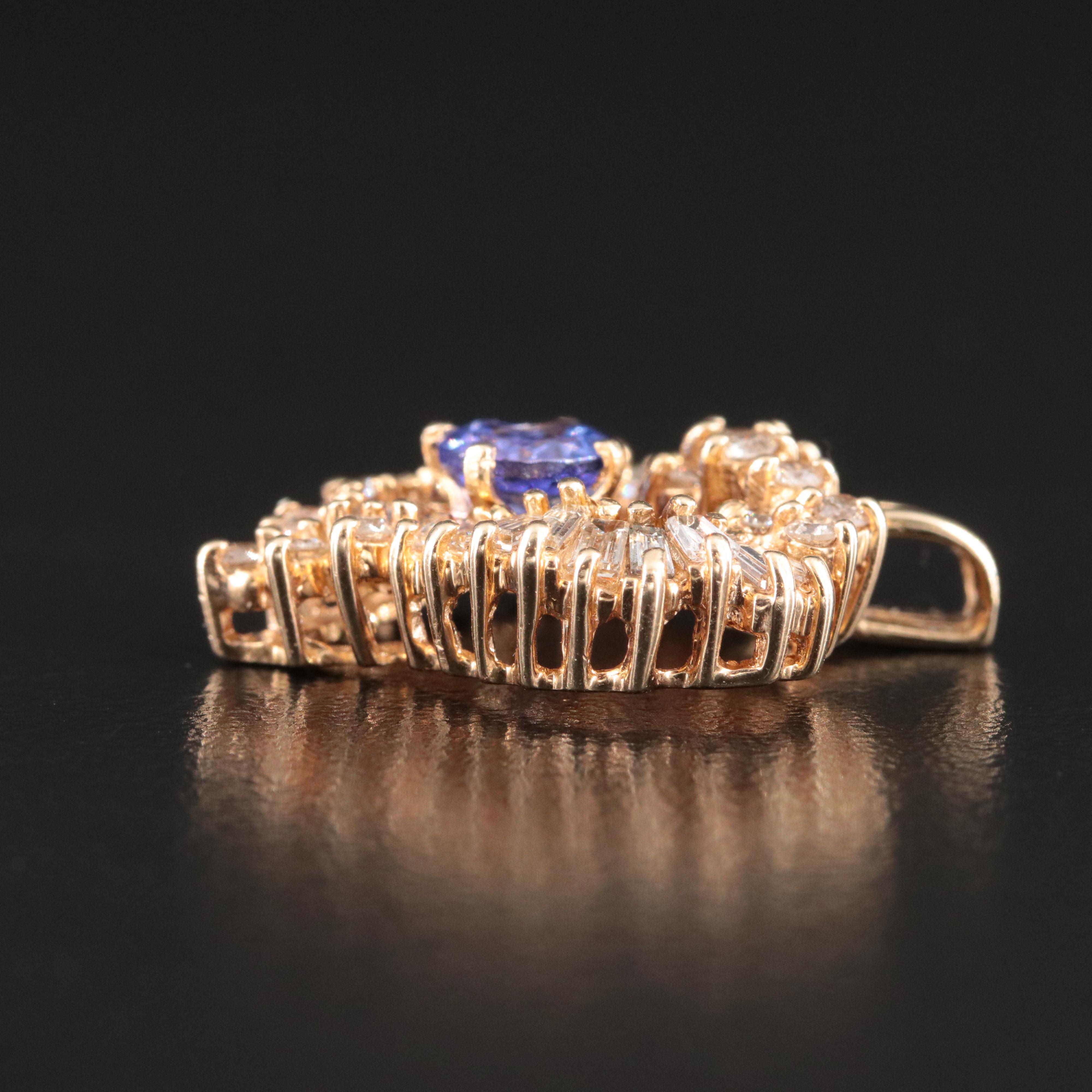 14K Tanzanite and 1.07 CTW Diamond Heart Pendant