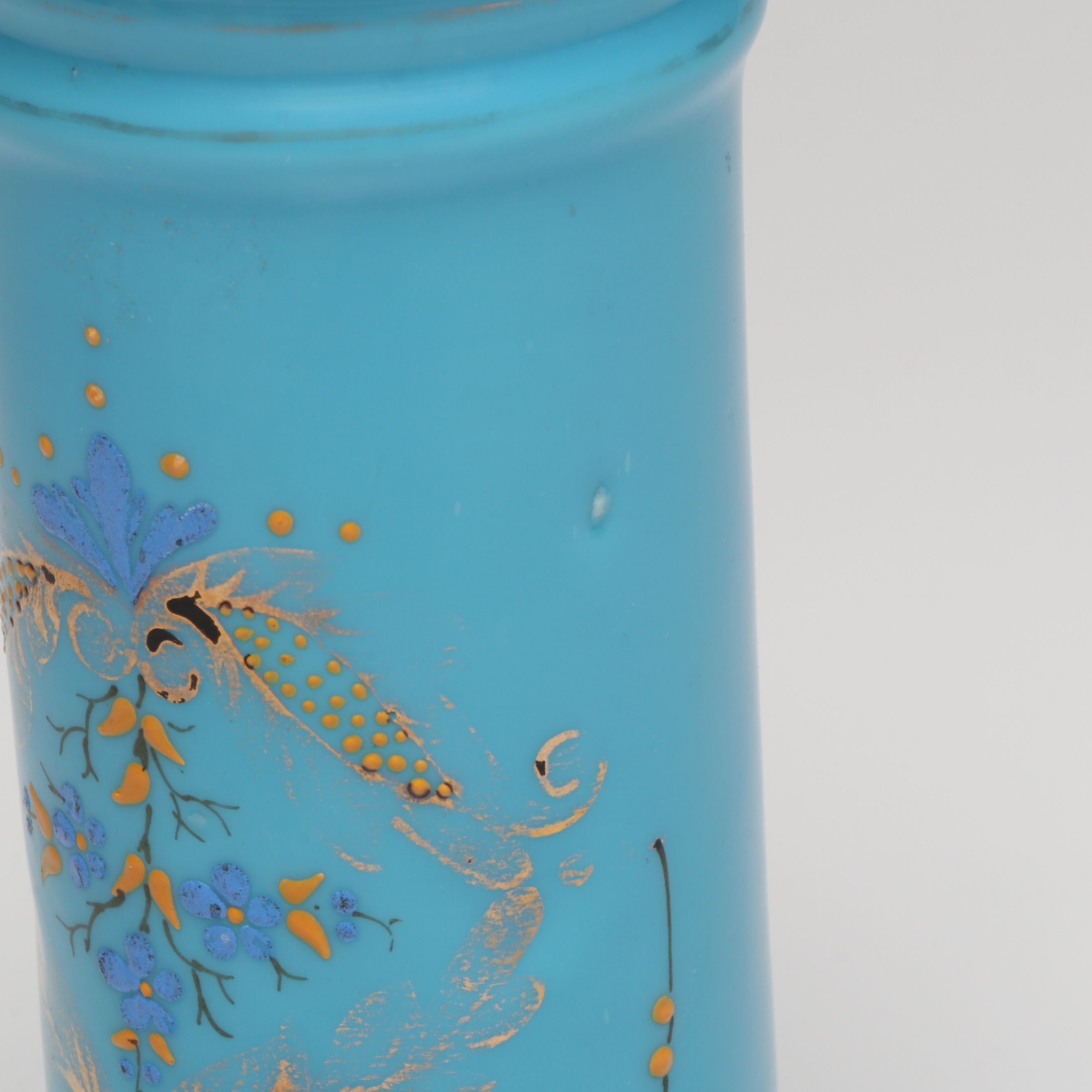 Victorian Style Bristol & Opaline Glass Vessels, American Candlesticks