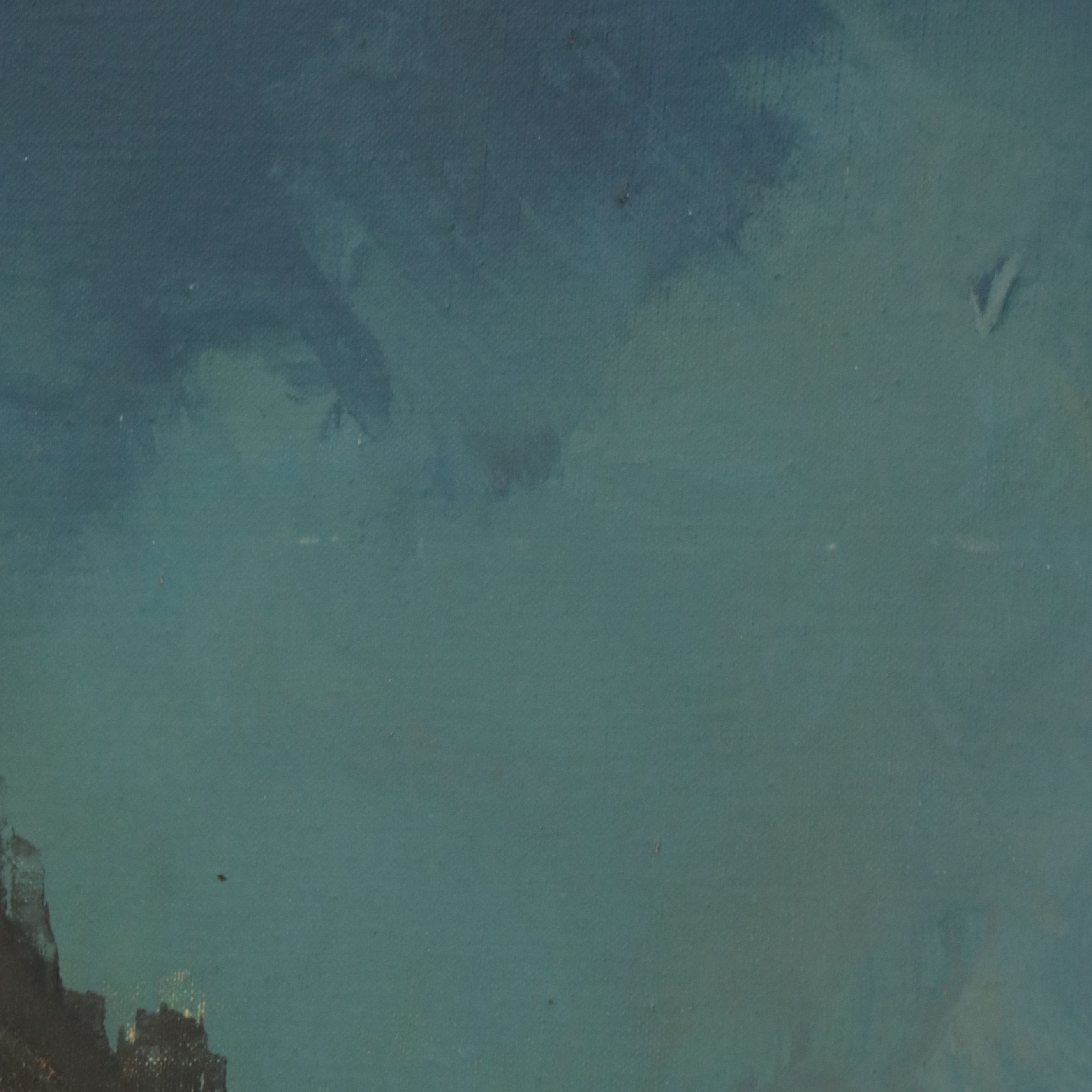 Impressionistic Oil Painting of European Cityscape, 20th Century