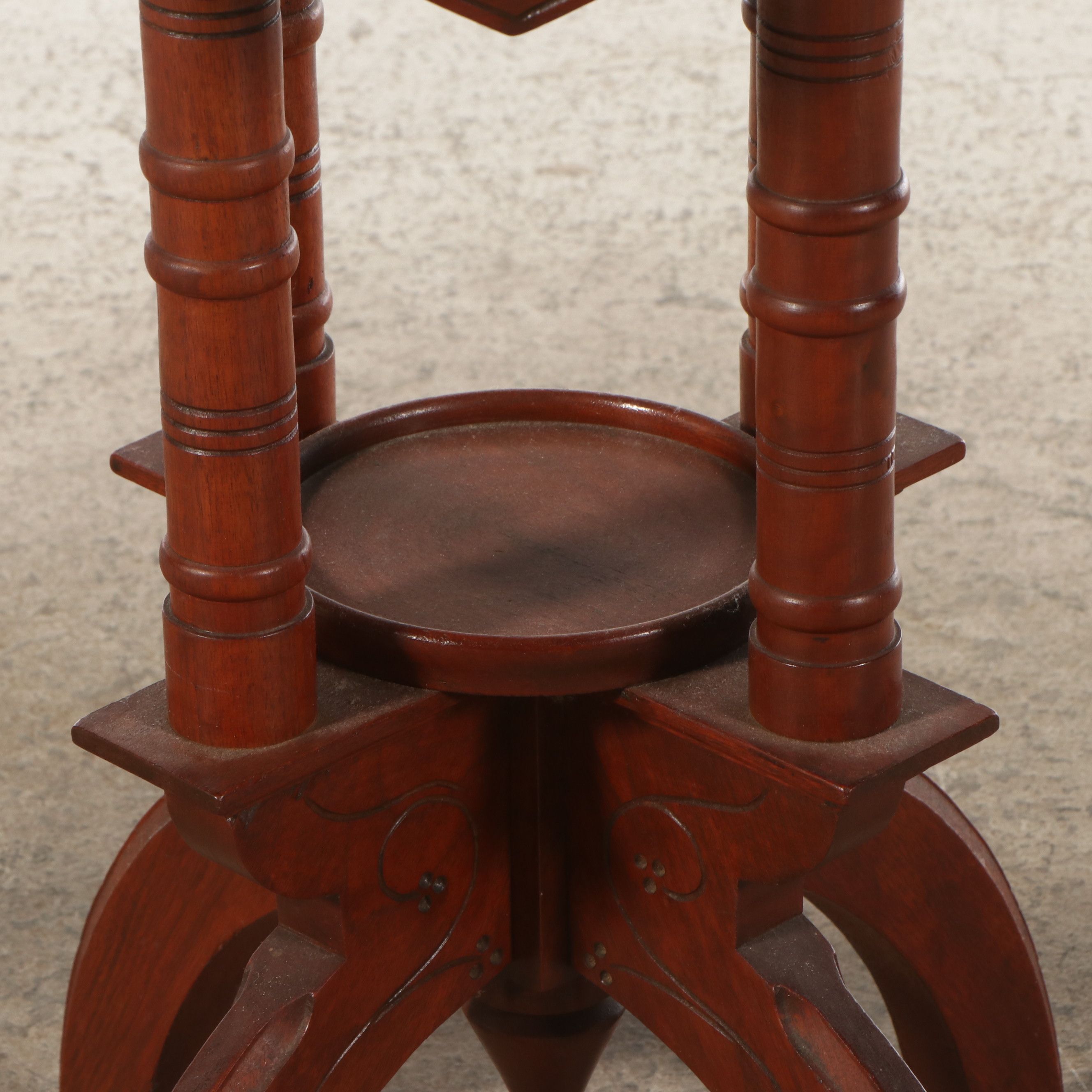 Victorian Eastlake Style Carved Wood Lamp Table, Late 19th/ Early 20th Century