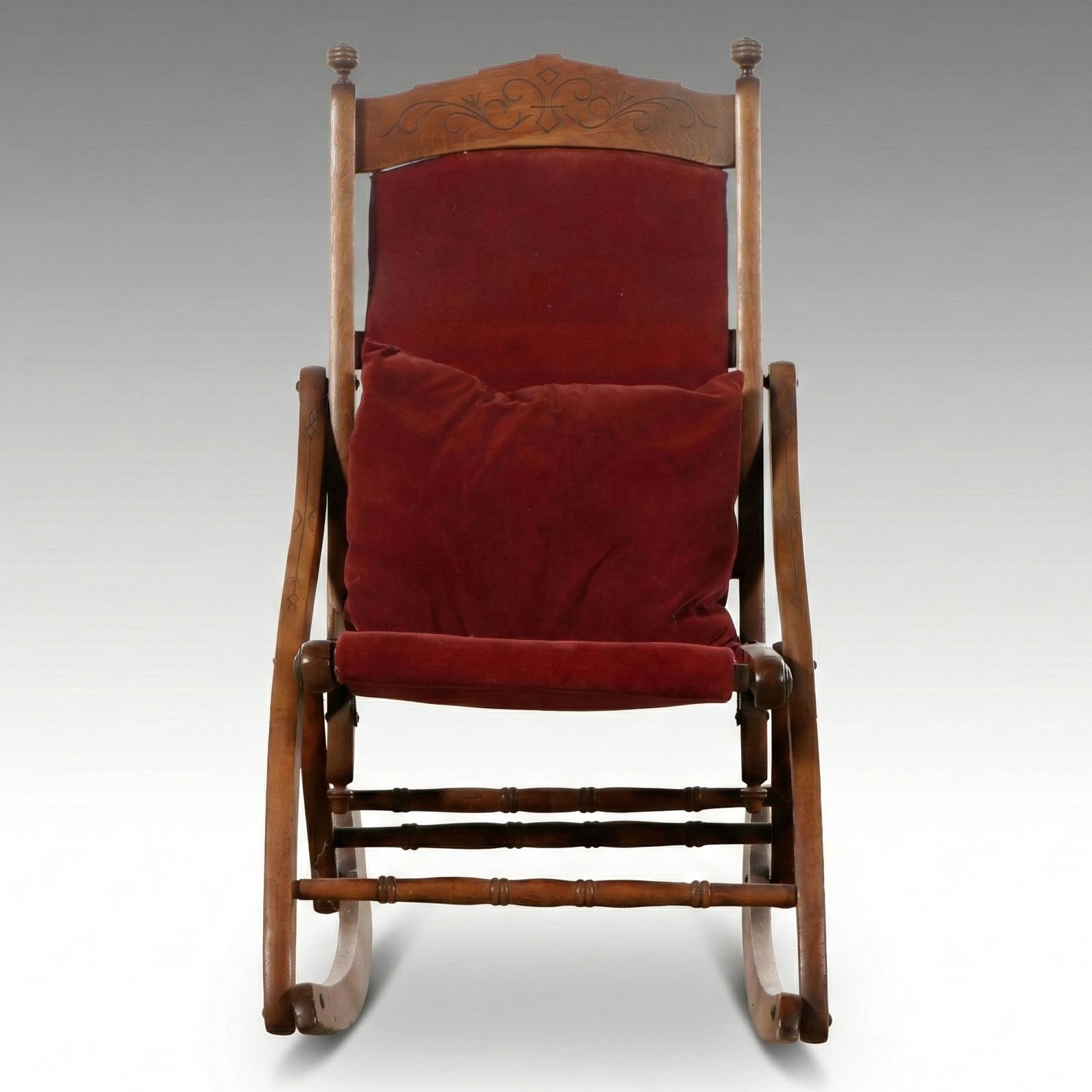 Victorian Eastlake Style Folding Rocking Chair, Late 19th/ Early 20th Century