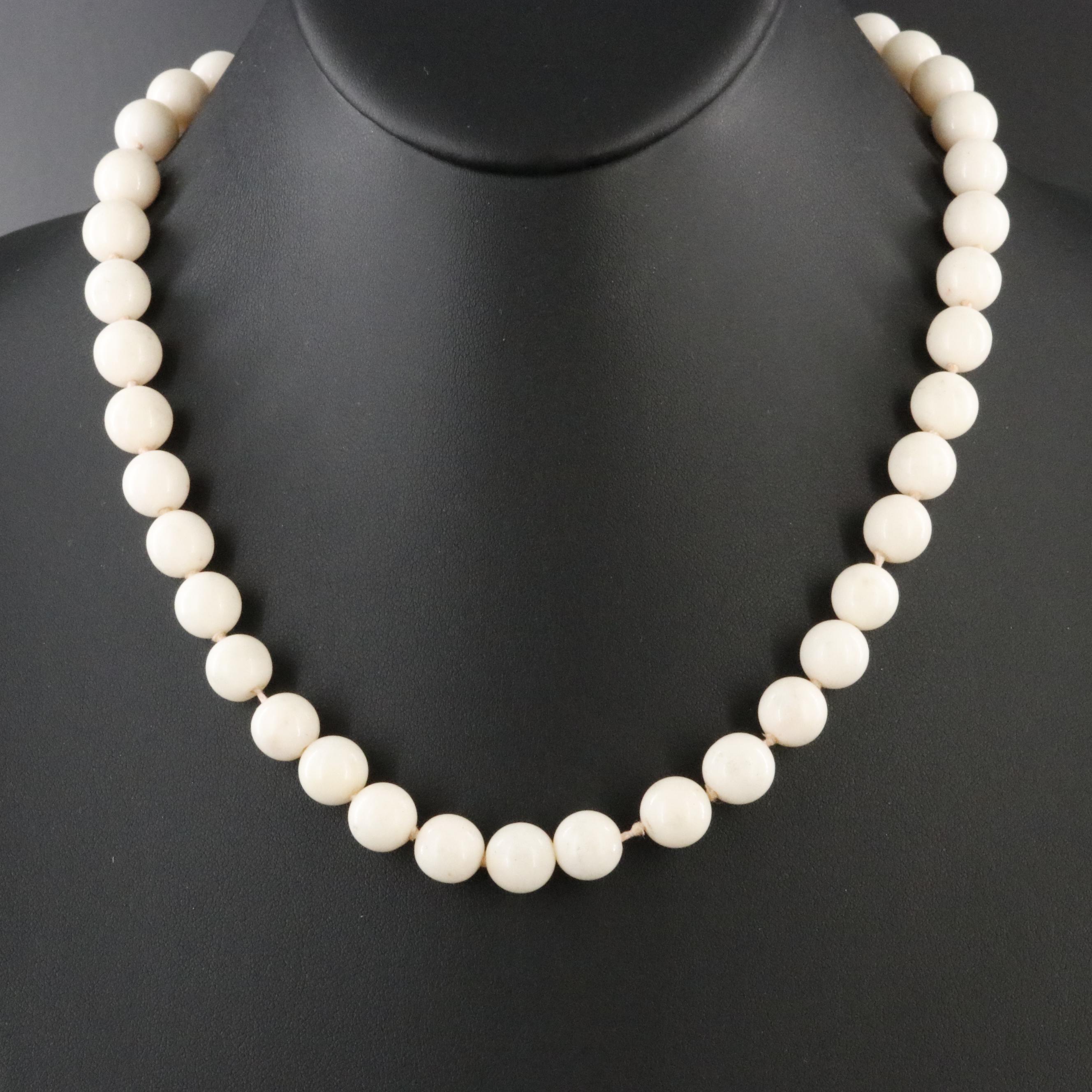 Coral Bead Necklace with 14K Clasp