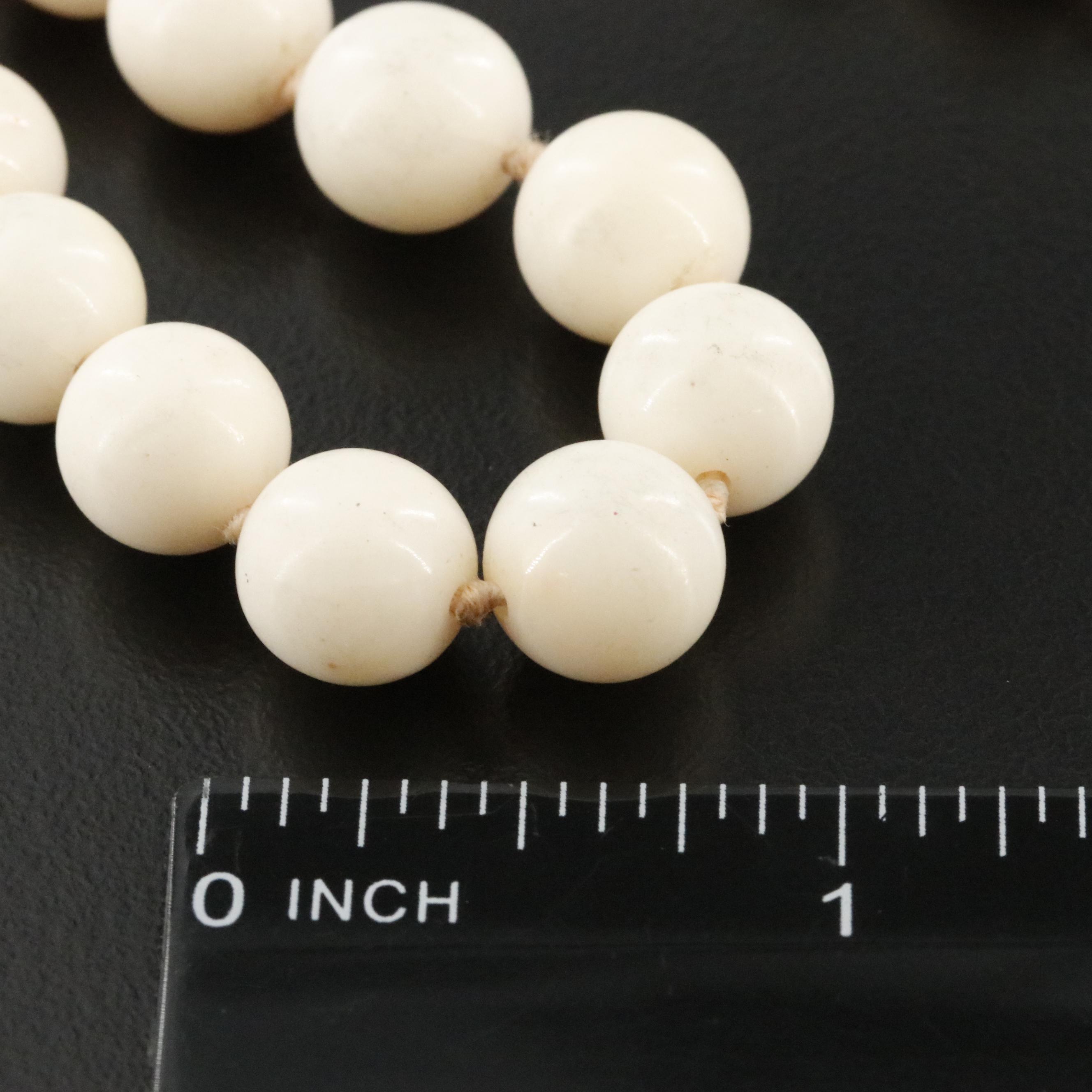 Coral Bead Necklace with 14K Clasp