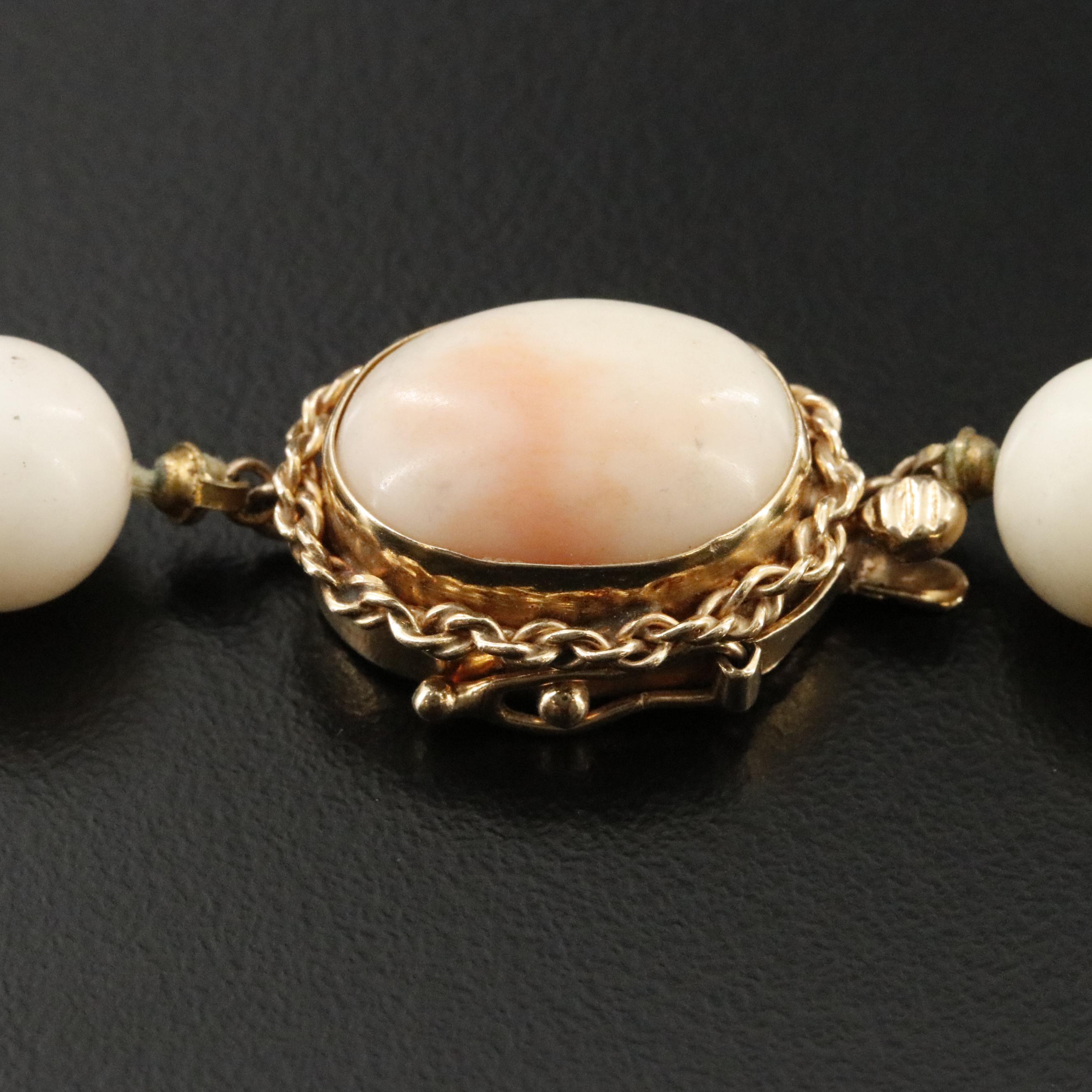 Coral Bead Necklace with 14K Clasp