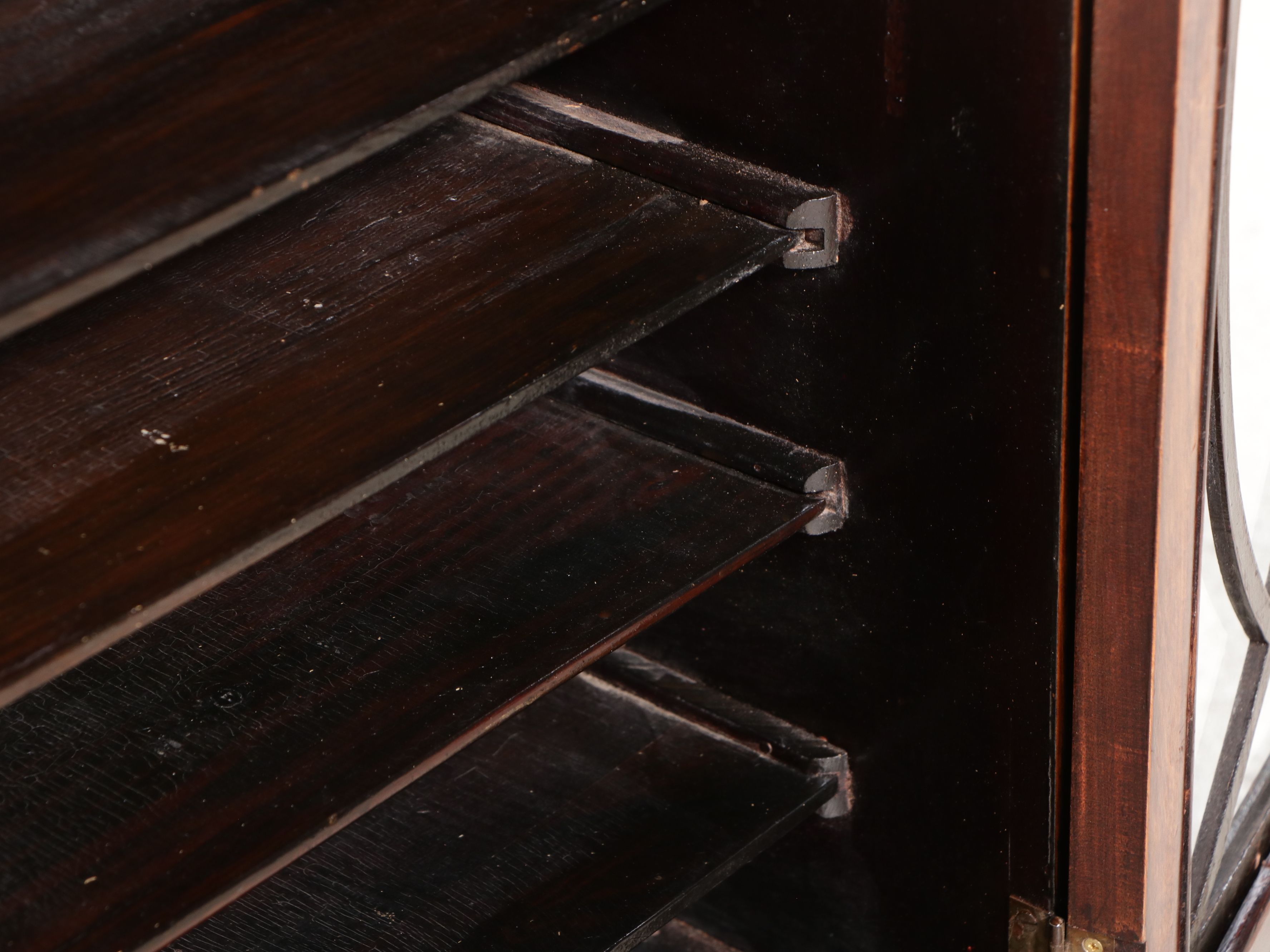 Art Deco Style Walnut Finish Glass Front Music Cabinet, Early 20th Century