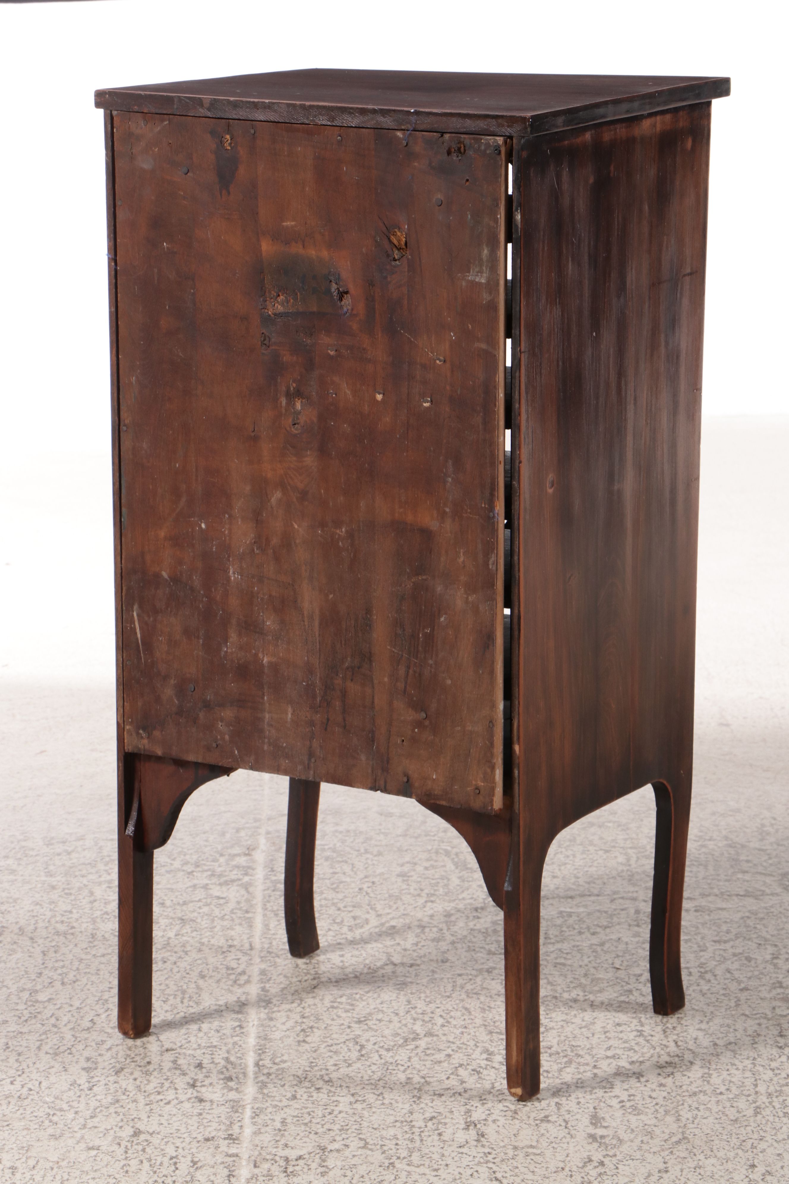 Art Deco Style Walnut Finish Glass Front Music Cabinet, Early 20th Century