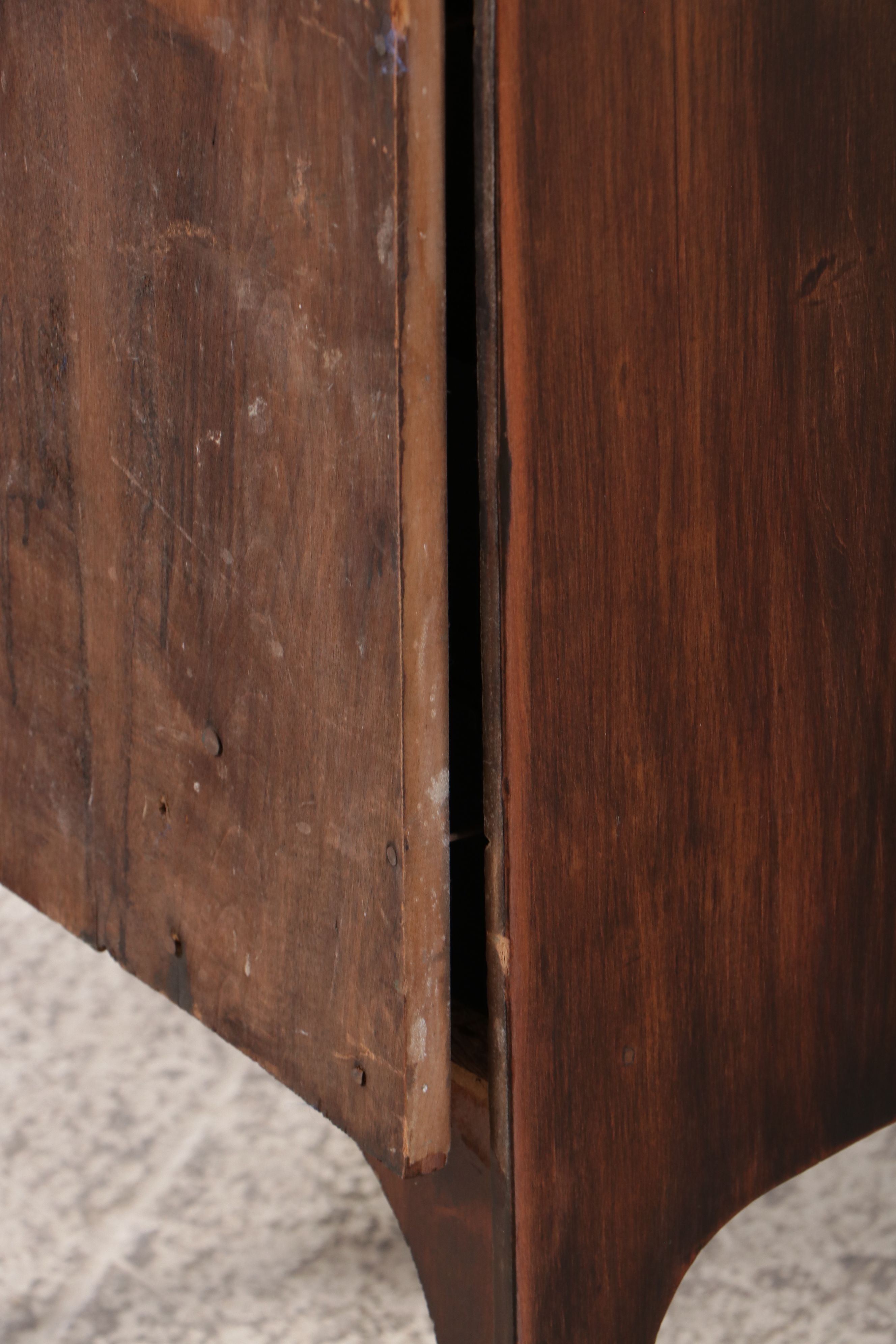 Art Deco Style Walnut Finish Glass Front Music Cabinet, Early 20th Century