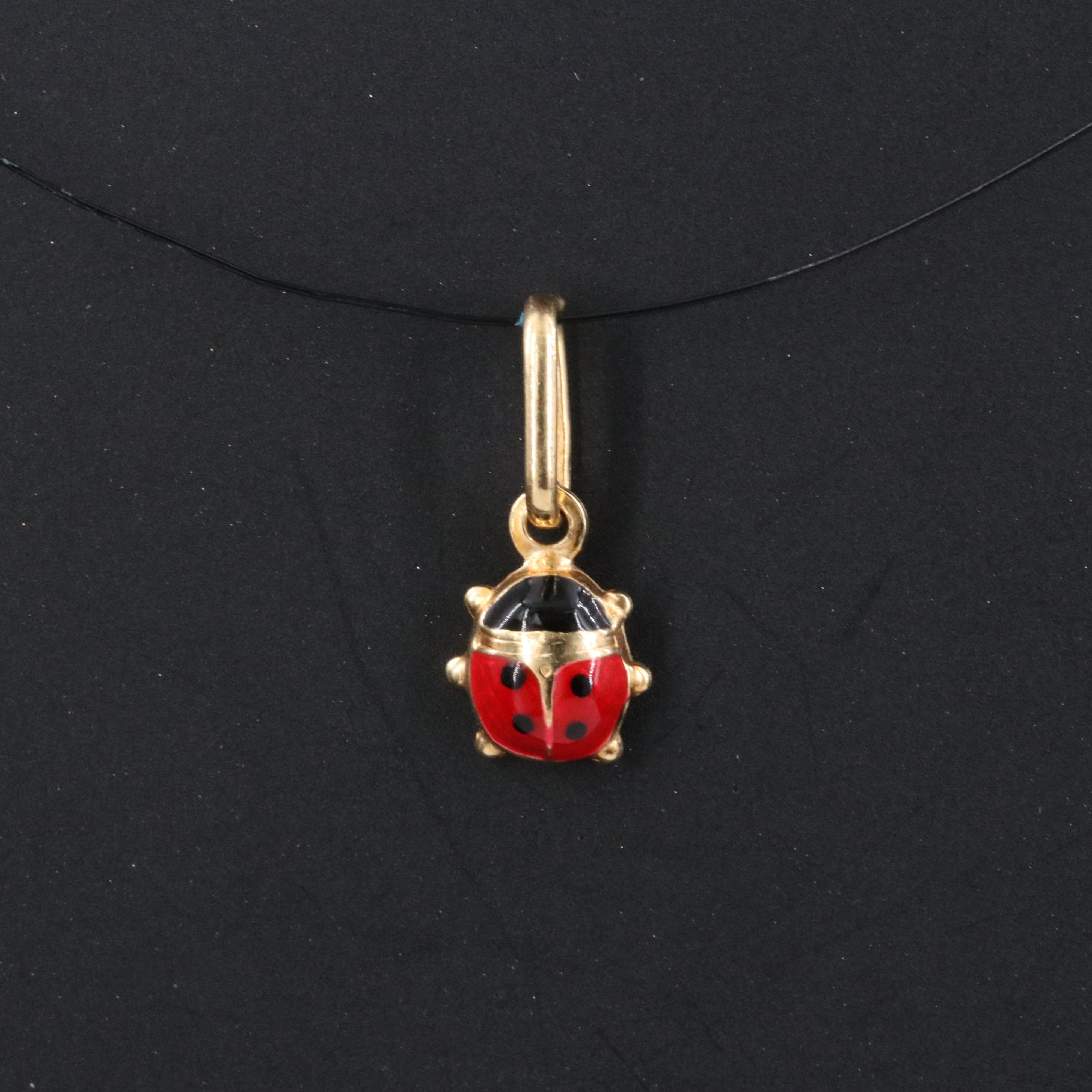 18K Enamel Ladybug Pendant