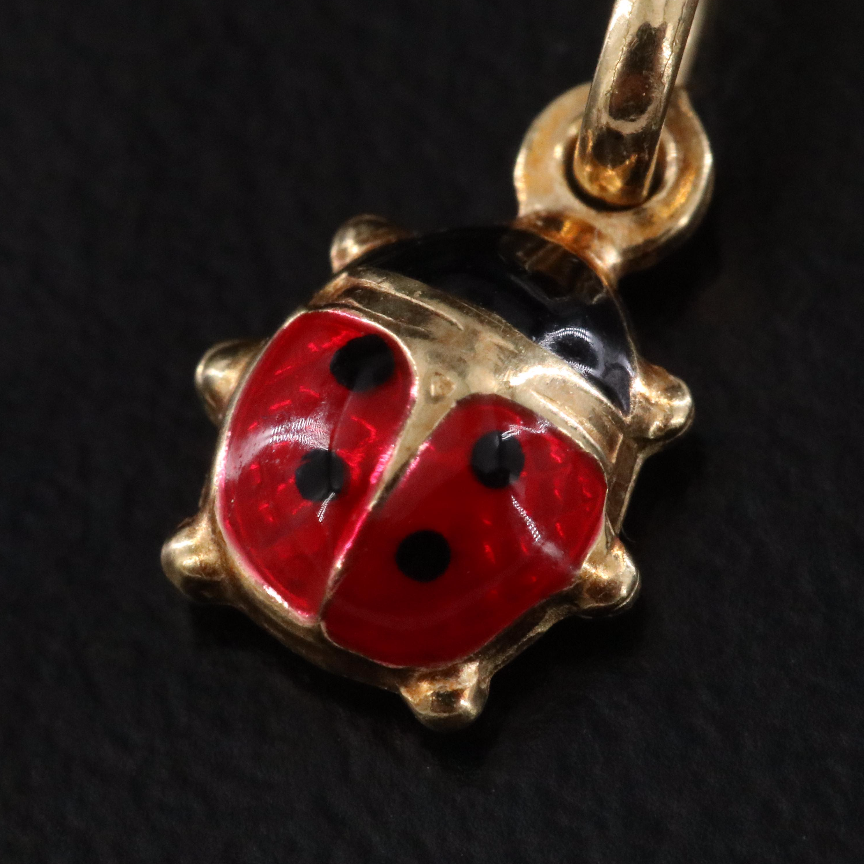 18K Enamel Ladybug Pendant