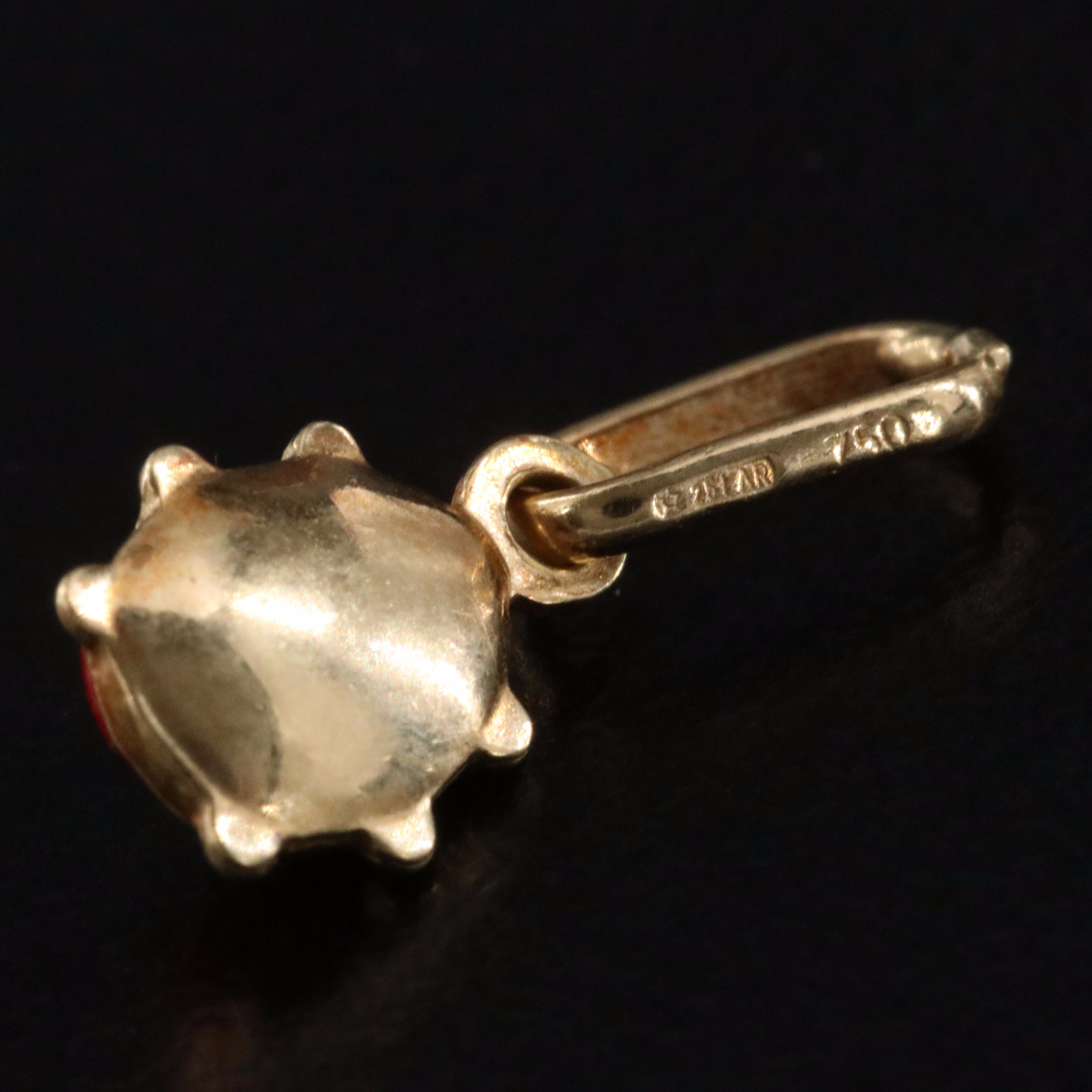 18K Enamel Ladybug Pendant