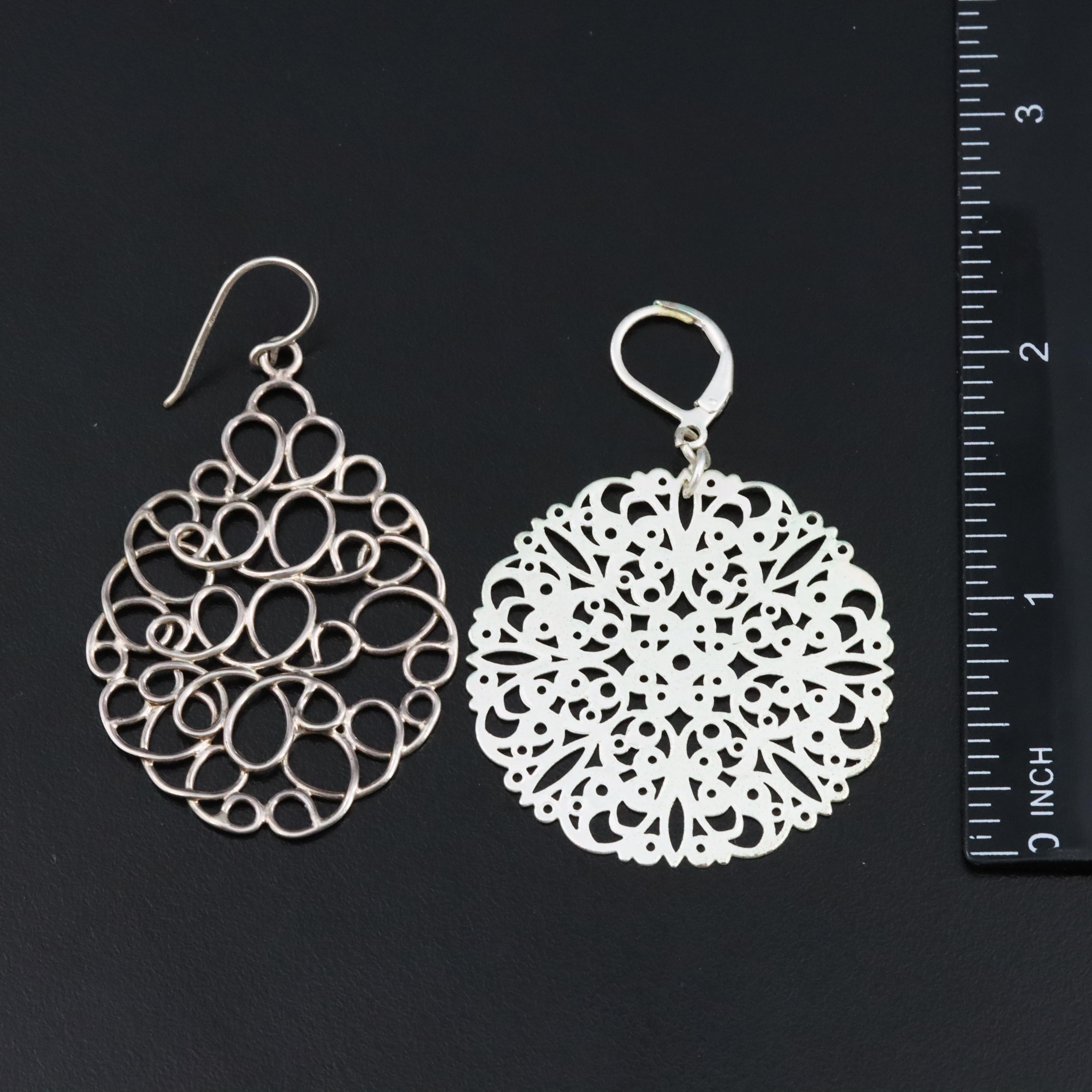 Sterling, Abalone and Pearls Featured in Earring Collection with Brooch